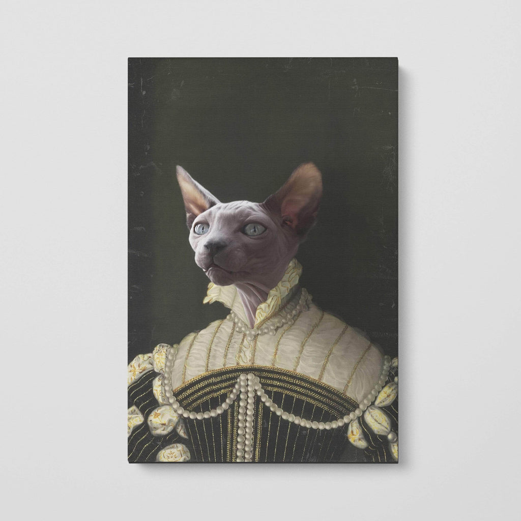 Crown and Paw - Canvas The Pearled Lady - Custom Pet Canvas