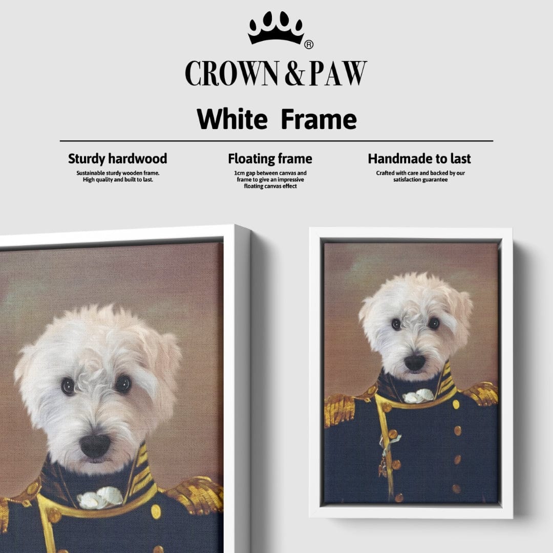 "Crown and Paw - Canvas The Admiral - Custom Pet Canvas 8"" x 10"" / White"
