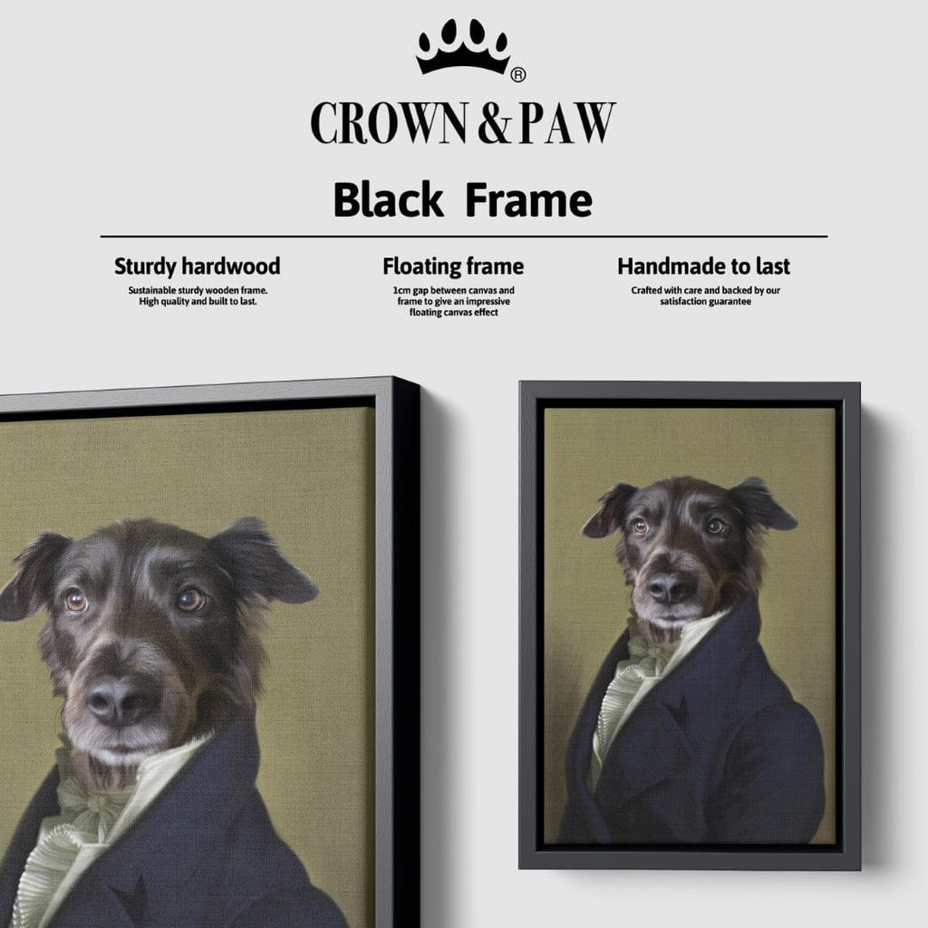 "Crown and Paw - Canvas The Ambassador - Custom Pet Canvas 8"" x 10"" / Black"