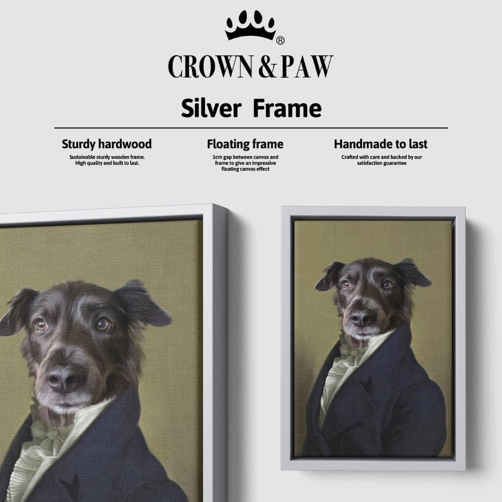 "Crown and Paw - Canvas The Ambassador - Custom Pet Canvas 8"" x 10"" / Silver"