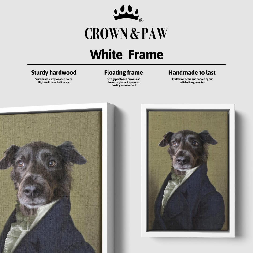 "Crown and Paw - Canvas The Ambassador - Custom Pet Canvas 8"" x 10"" / White"
