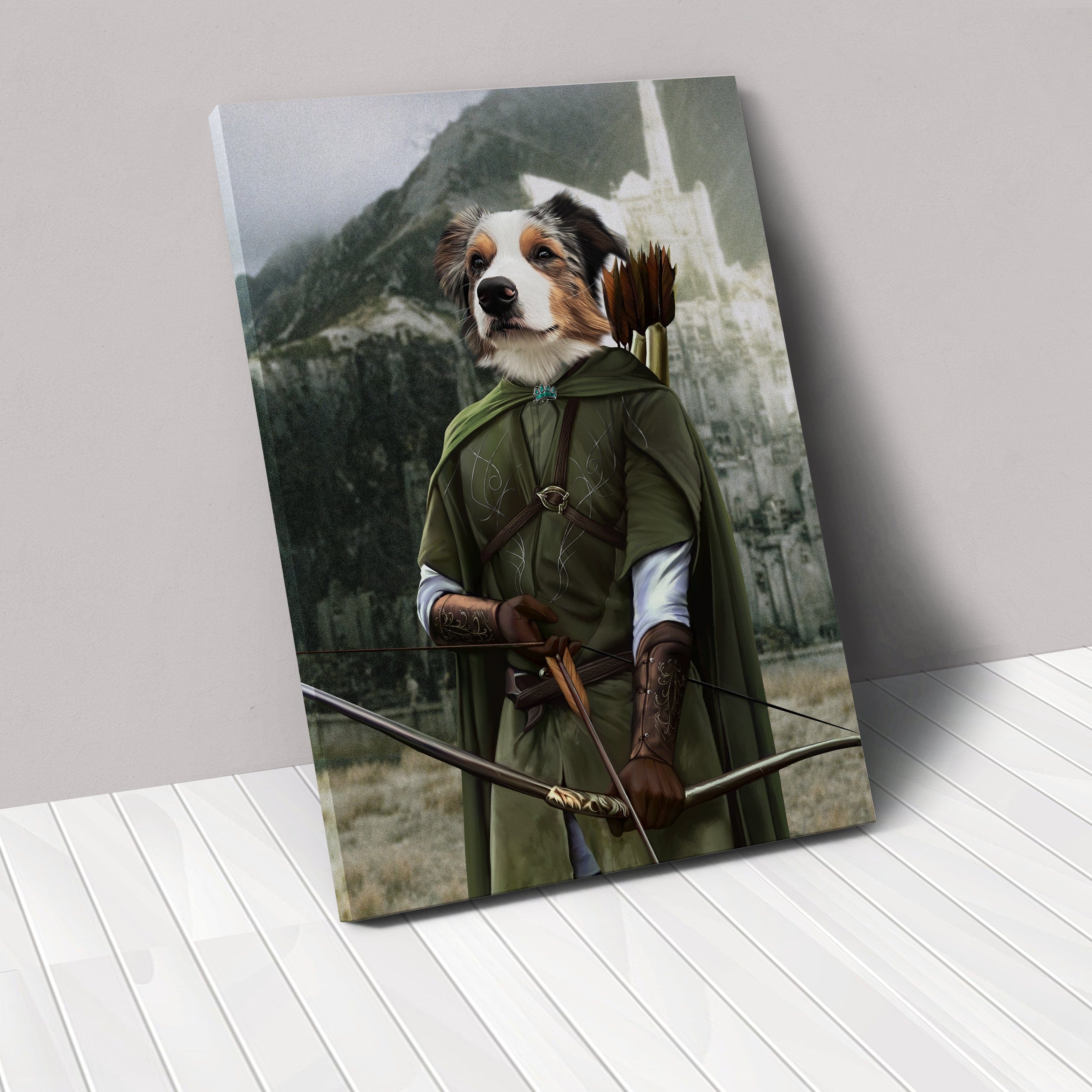 "Crown and Paw - Canvas The Archer - Custom Pet Canvas 8"" x 10"" / Background 1"