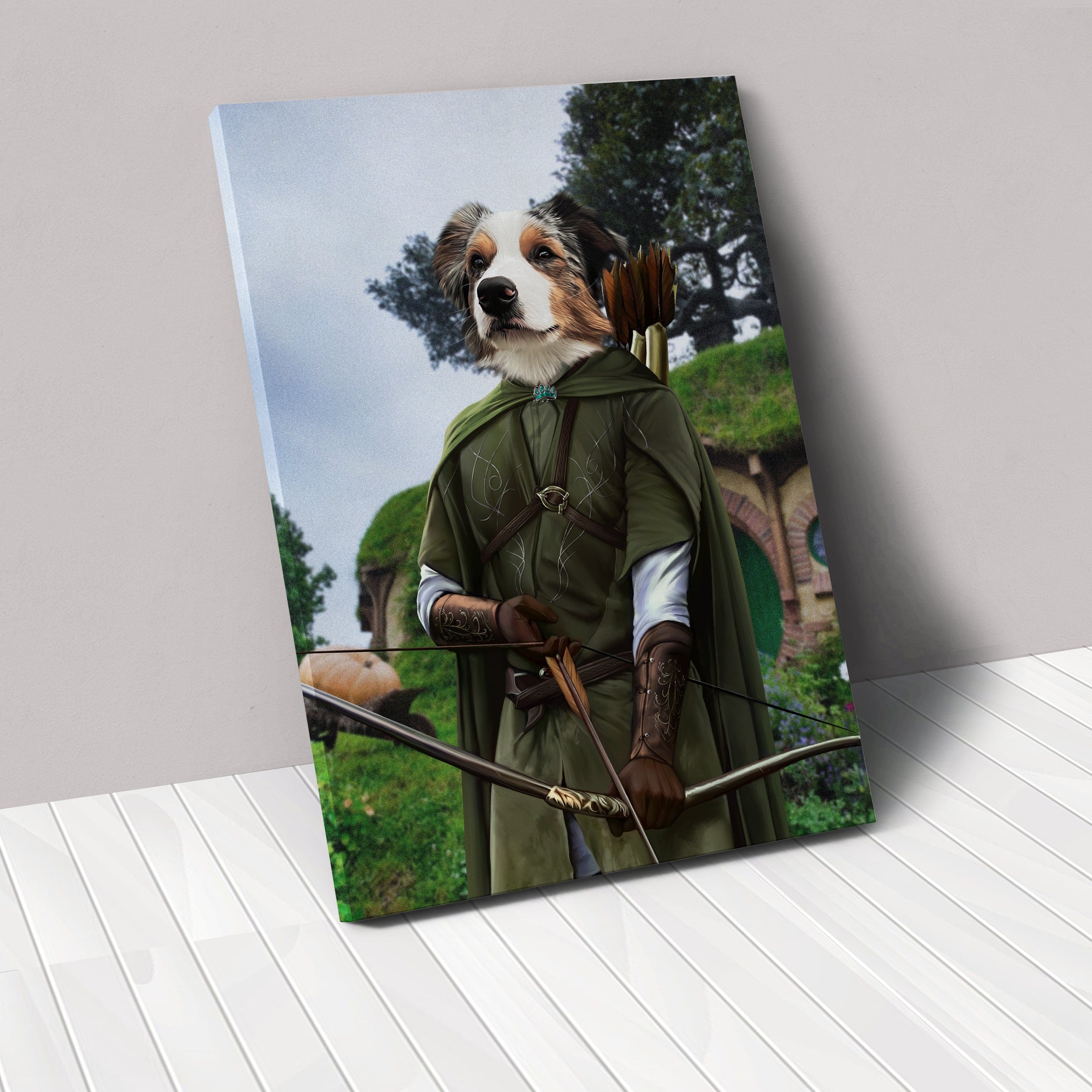 "Crown and Paw - Canvas The Archer - Custom Pet Canvas 8"" x 10"" / Background 2"
