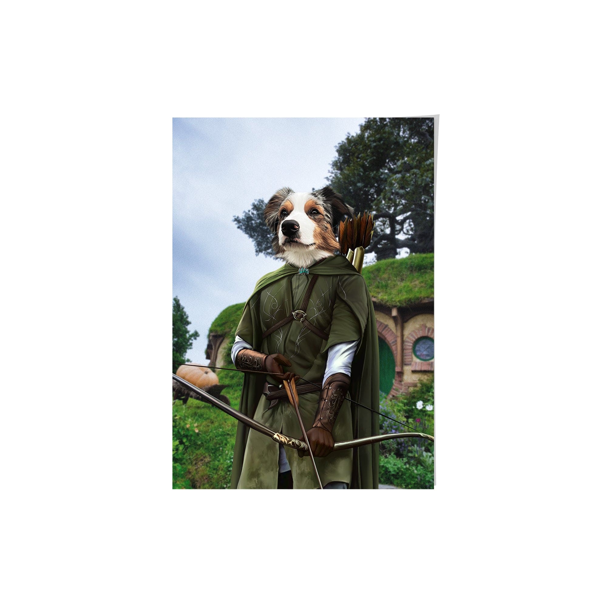 "Crown and Paw - Poster The Archer - Custom Pet Poster 8.3"" x 11.7"" / Background 2"