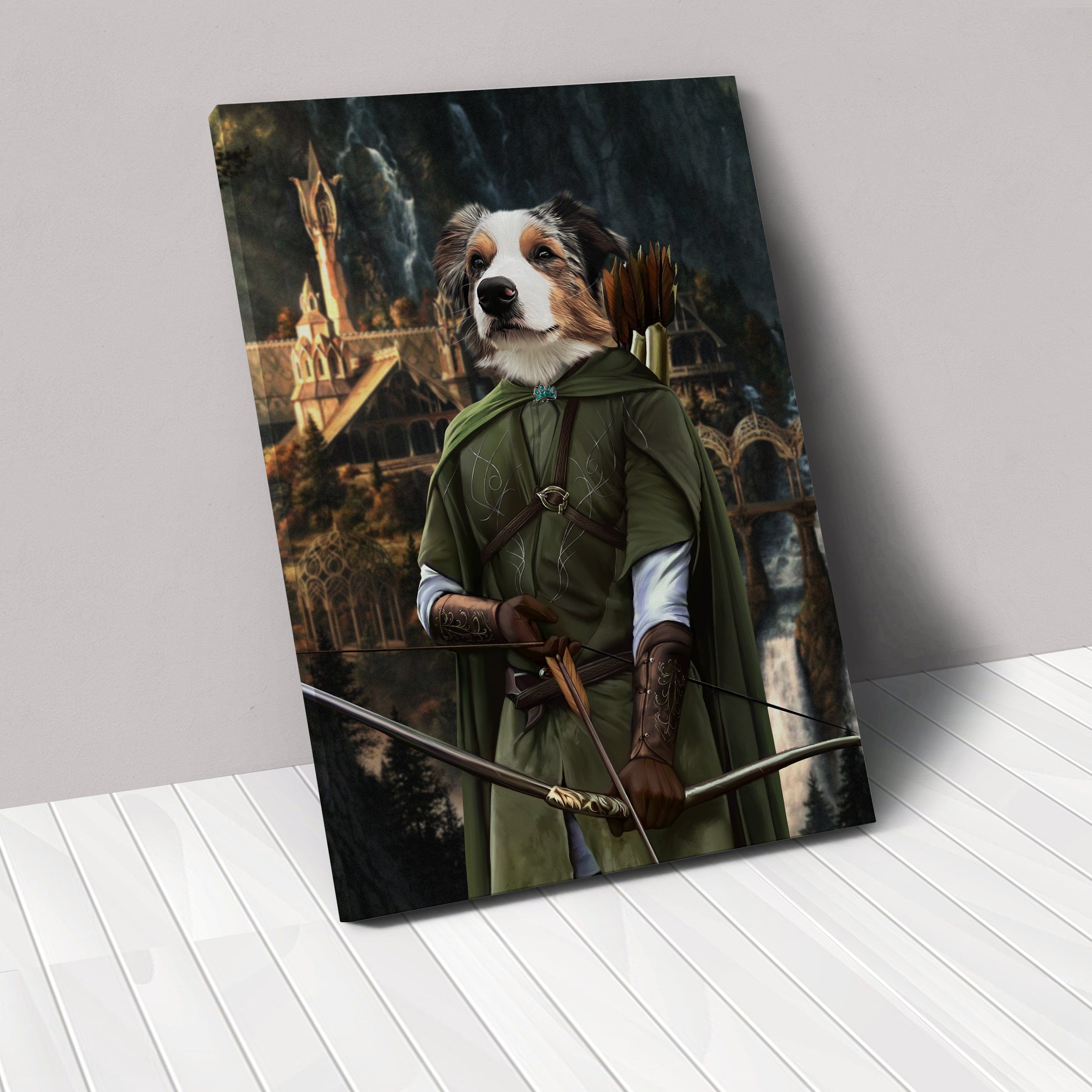"Crown and Paw - Canvas The Archer - Custom Pet Canvas 8"" x 10"" / Background 3"