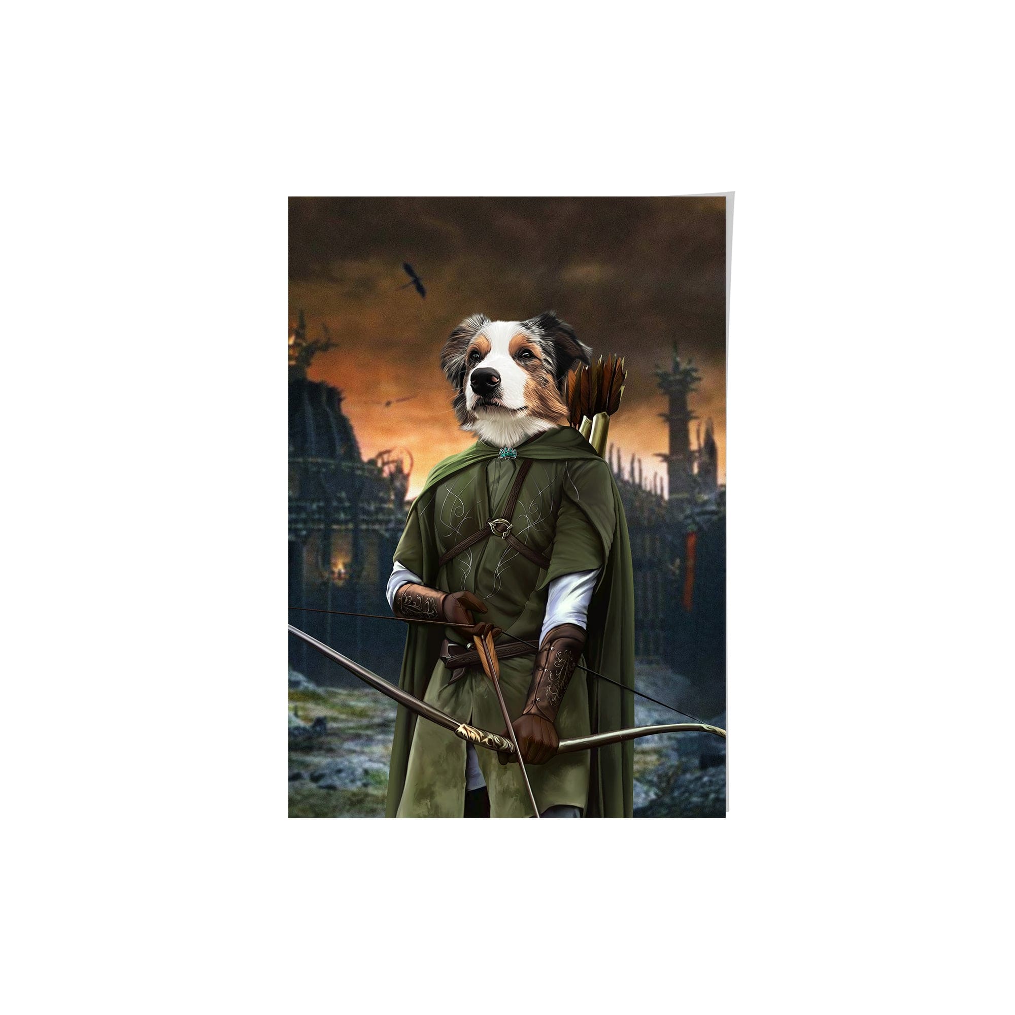"Crown and Paw - Poster The Archer - Custom Pet Poster 8.3"" x 11.7"" / Background 4"