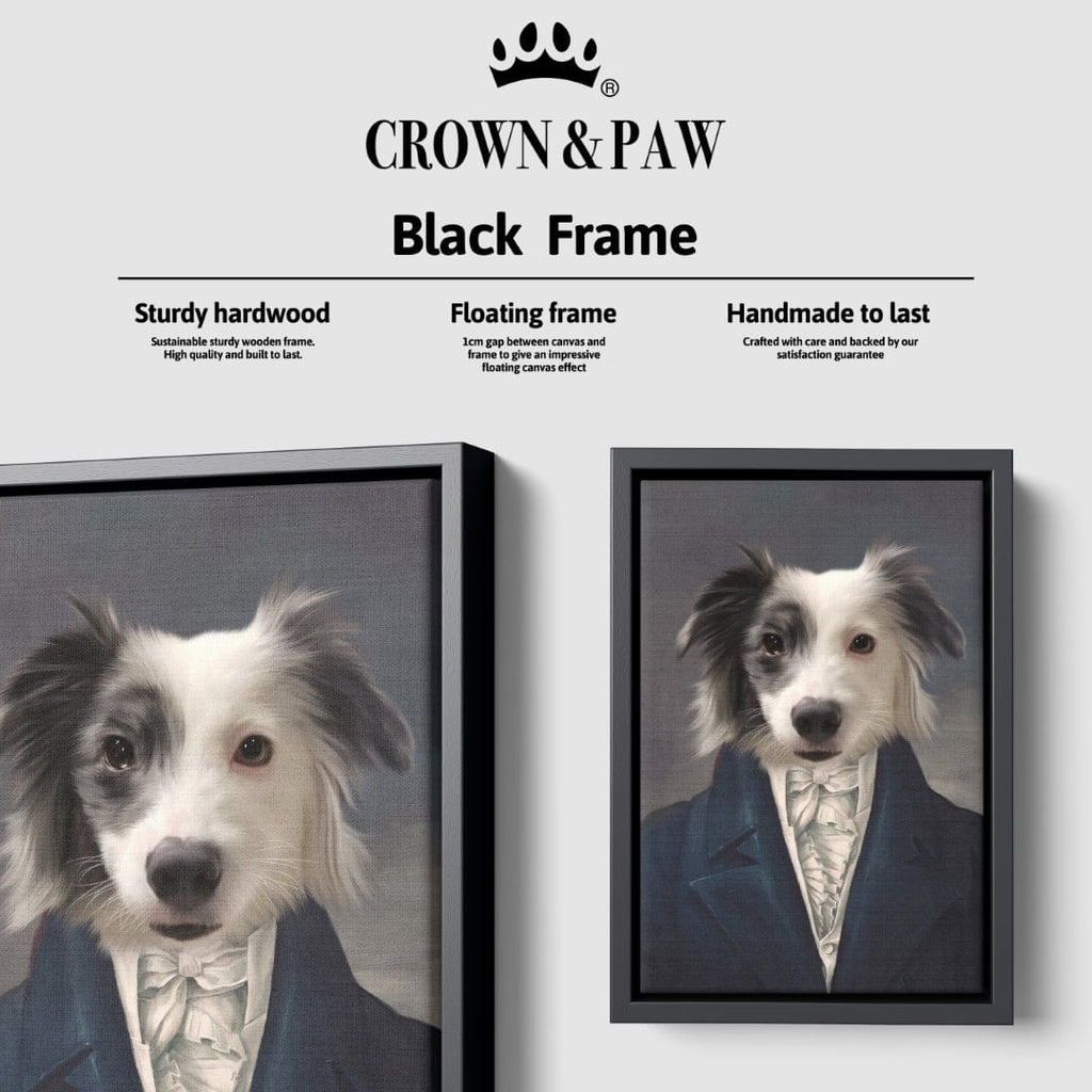 "Crown and Paw - Canvas The Aristocrat - Custom Pet Canvas 8"" x 10"" / Black"