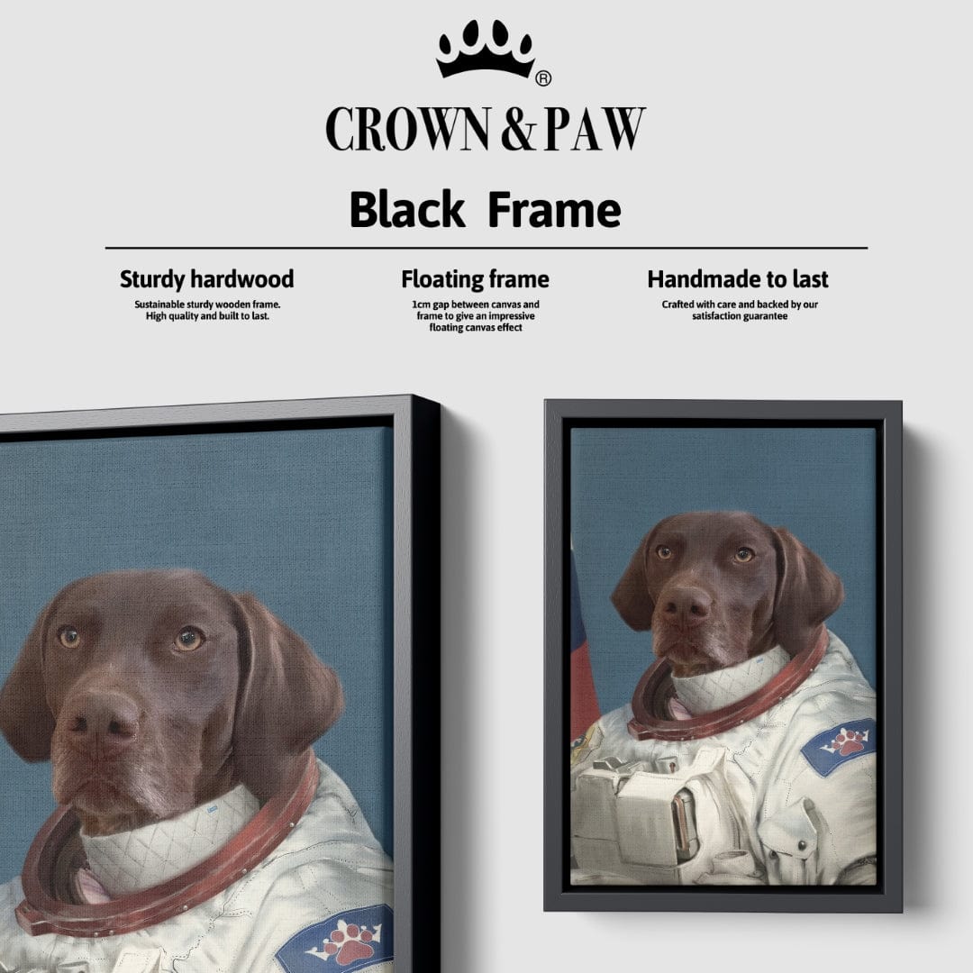 "Crown and Paw - Canvas The Astronaut - Custom Pet Canvas 8"" x 10"" / Black"