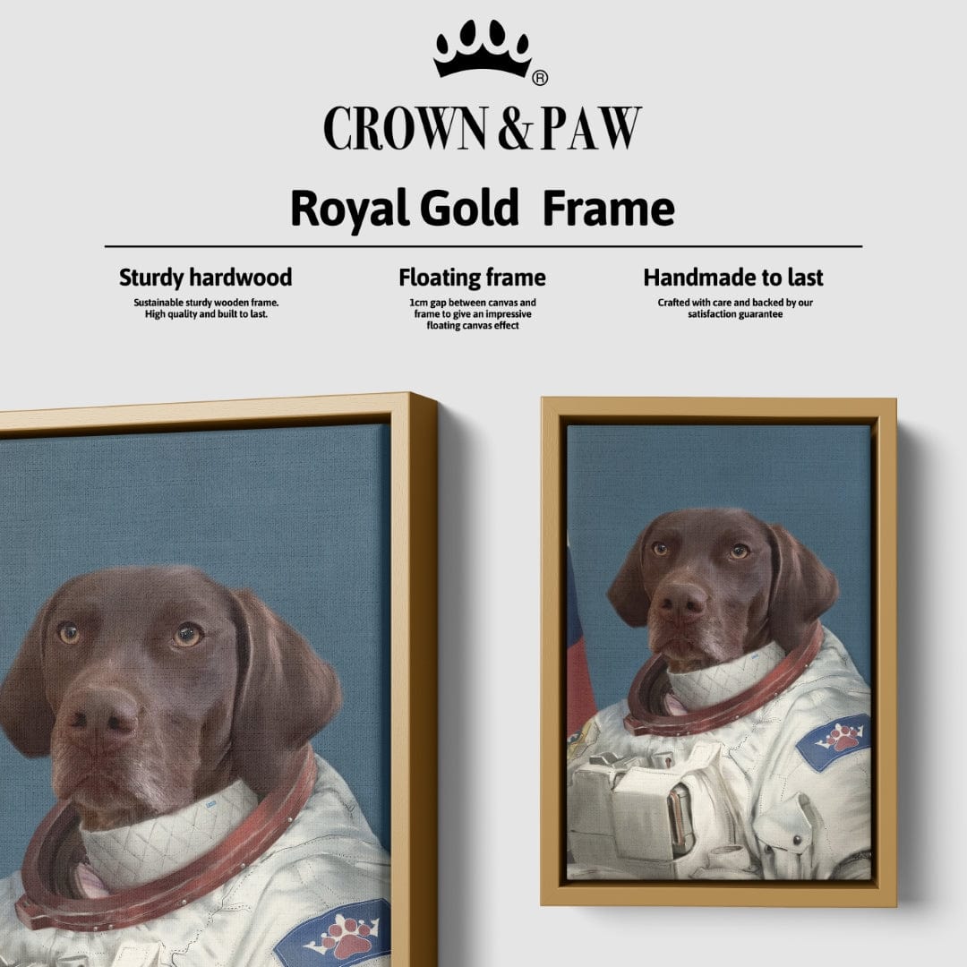 "Crown and Paw - Canvas The Astronaut - Custom Pet Canvas 8"" x 10"" / Gold"