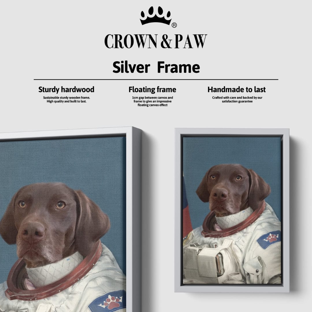 "Crown and Paw - Canvas The Astronaut - Custom Pet Canvas 8"" x 10"" / Silver"