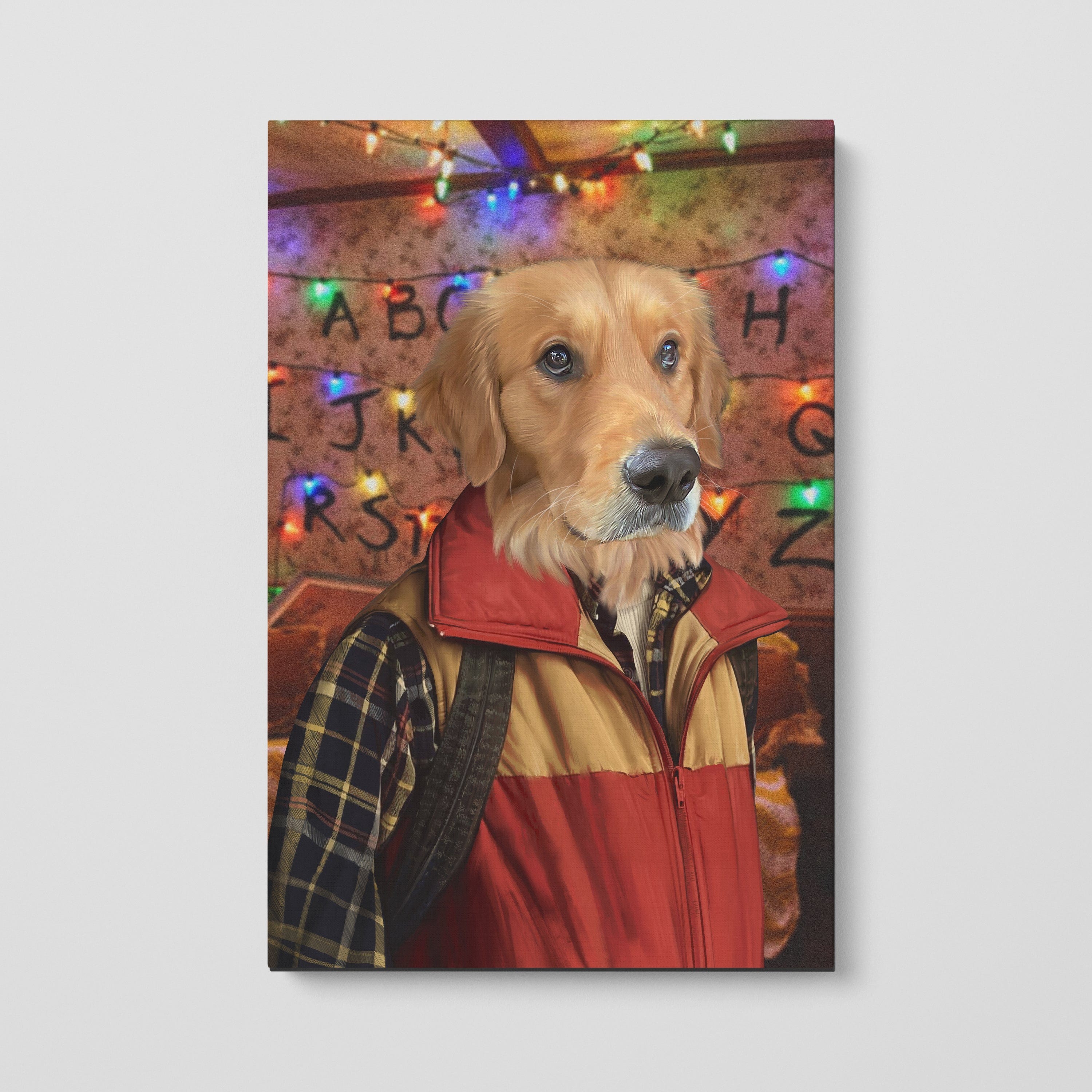 "Crown and Paw - Canvas The Best Friend - Custom Pet Canvas 8"" x 10"" / Wall of Lights"