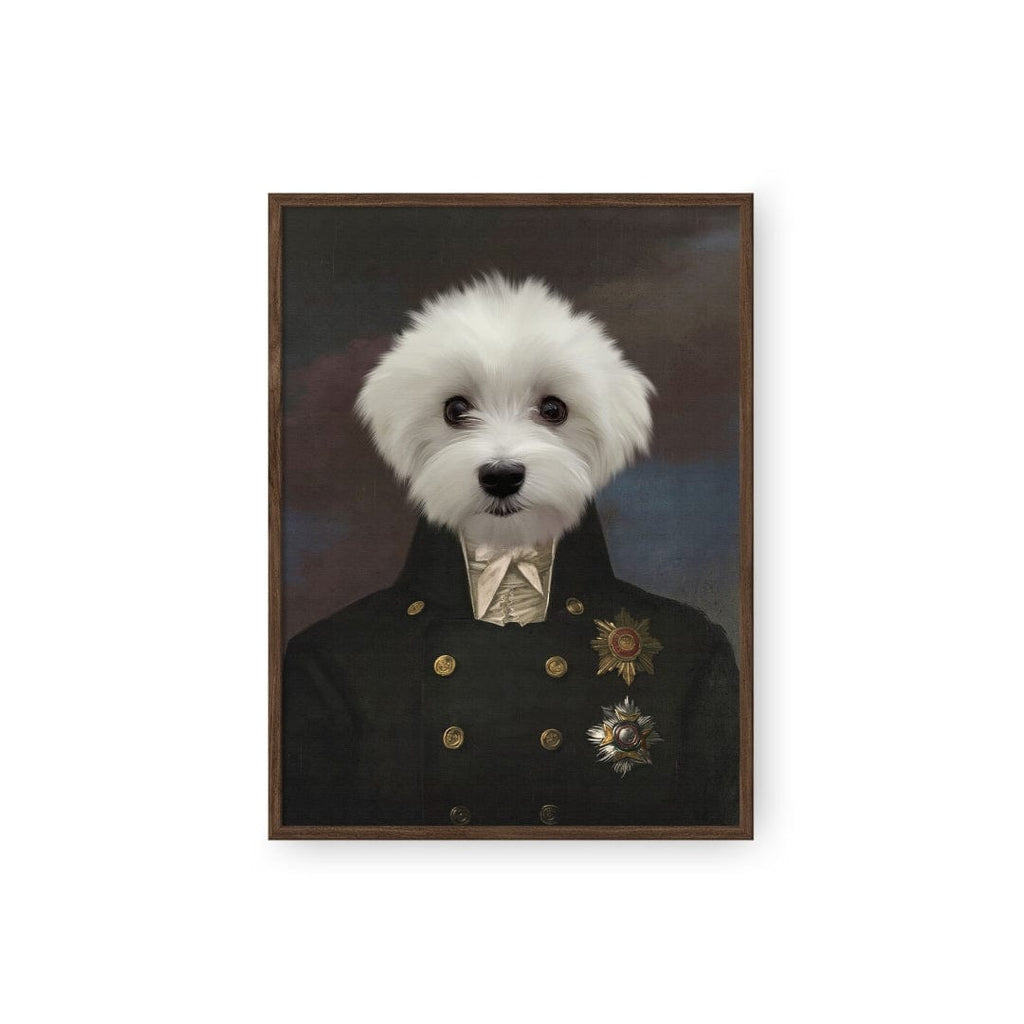 "Crown and Paw - Poster The Captain - Custom Pet Poster 8.3"" x 11.7"" / Walnut"