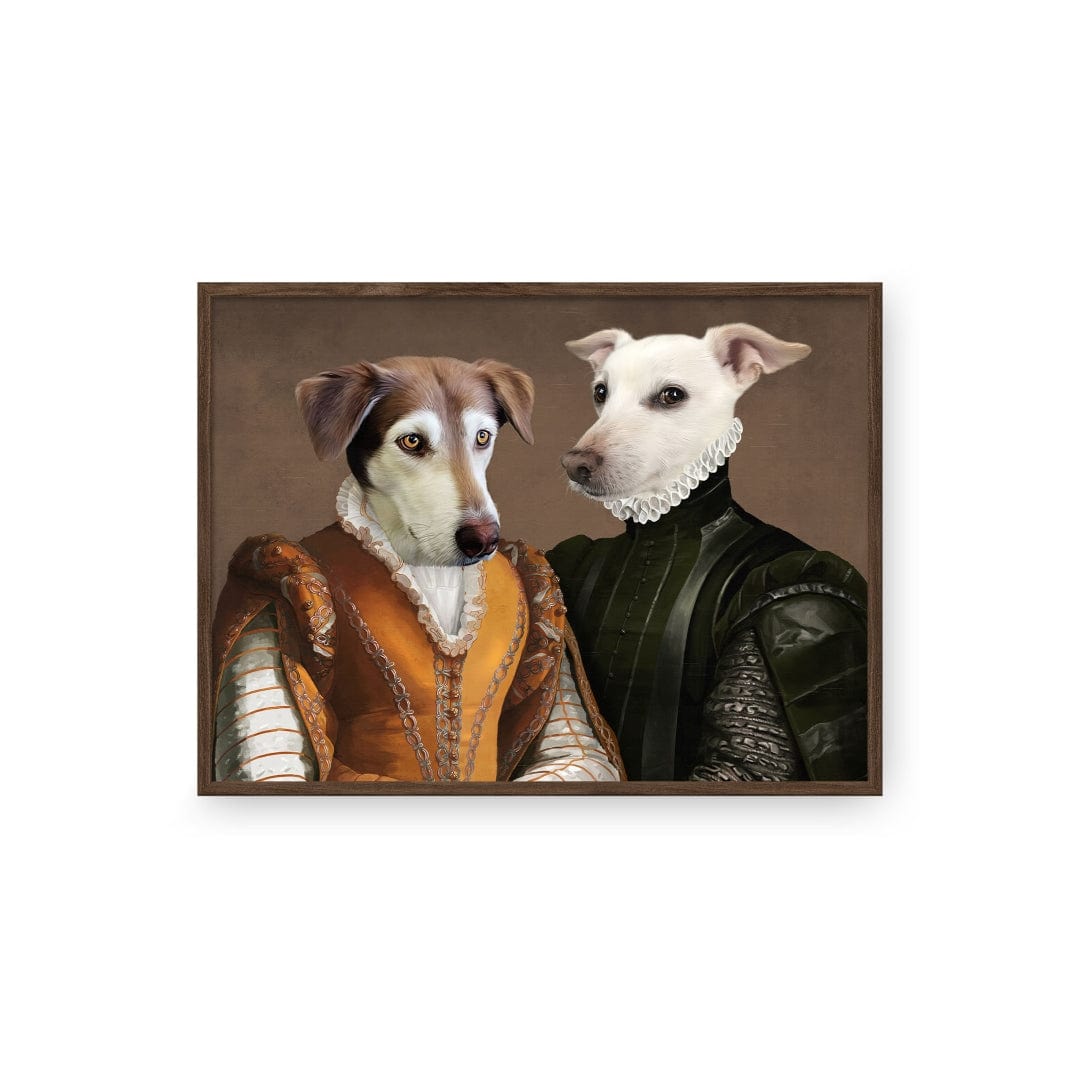 "Crown and Paw - Poster The Classy Couple - Custom Pet Poster 8.3"" x 11.7"" / Walnut"