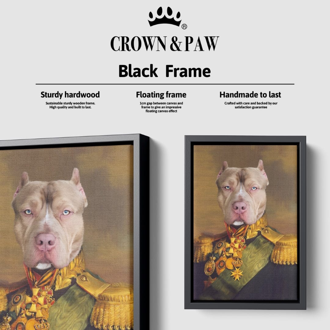 "Crown and Paw - Canvas The Colonel - Custom Pet Canvas 8"" x 10"" / Black"