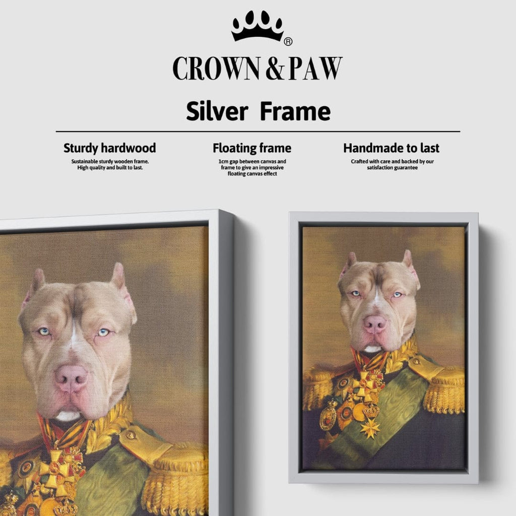 "Crown and Paw - Canvas The Colonel - Custom Pet Canvas 8"" x 10"" / Silver"