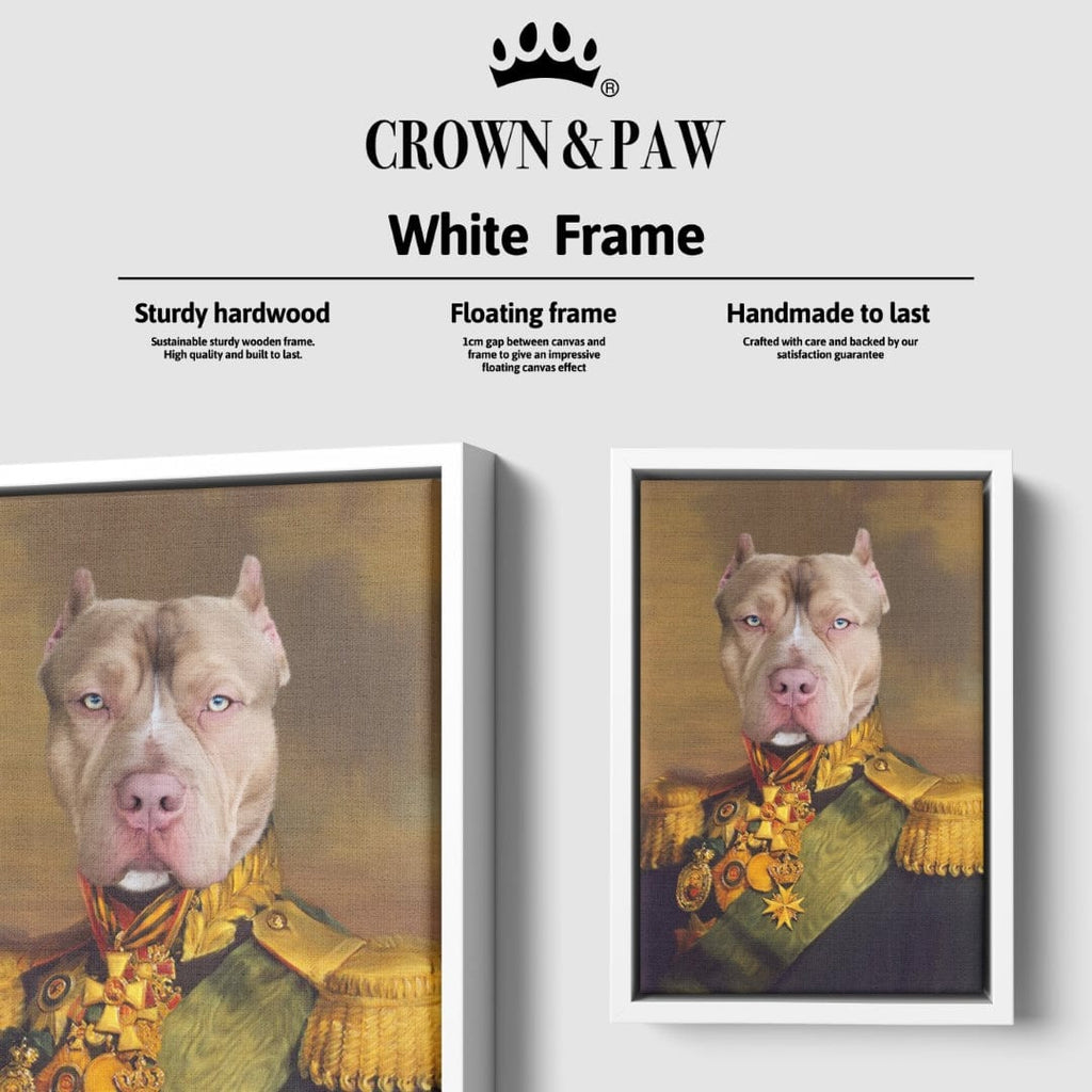 "Crown and Paw - Canvas The Colonel - Custom Pet Canvas 8"" x 10"" / White"