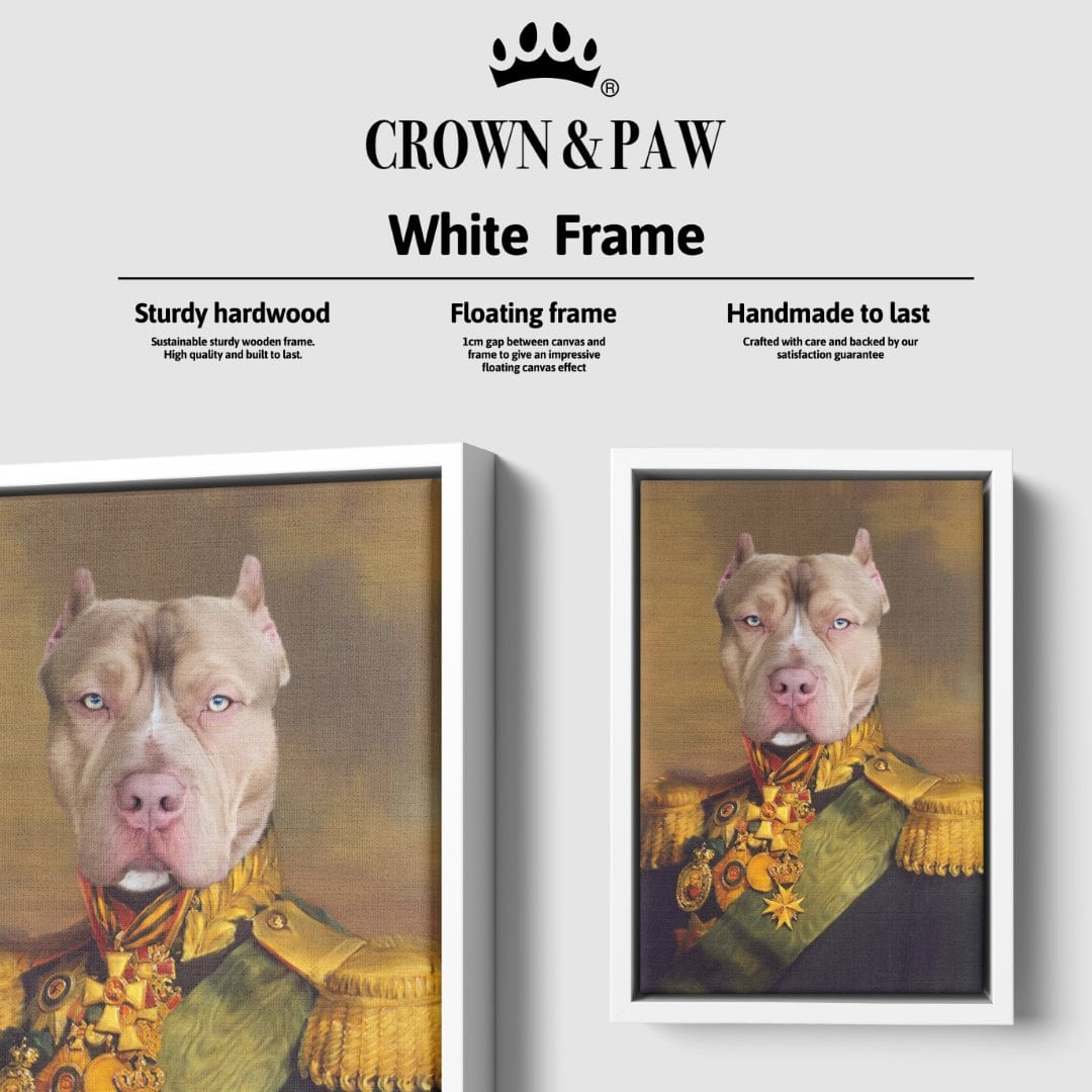 "Crown and Paw - Canvas The Colonel - Custom Pet Canvas 8"" x 10"" / White"