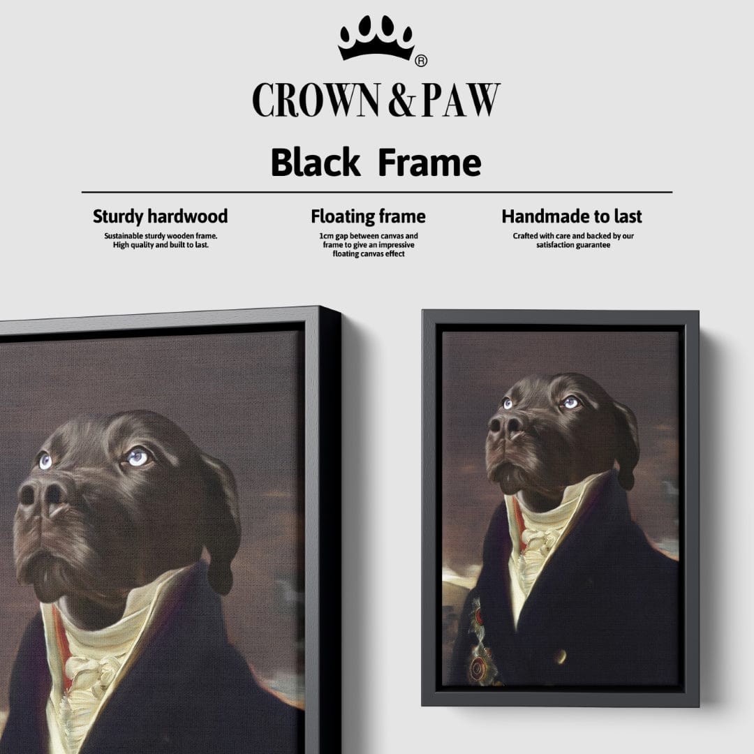 "Crown and Paw - Canvas The Count - Custom Pet Canvas 8"" x 10"" / Black"