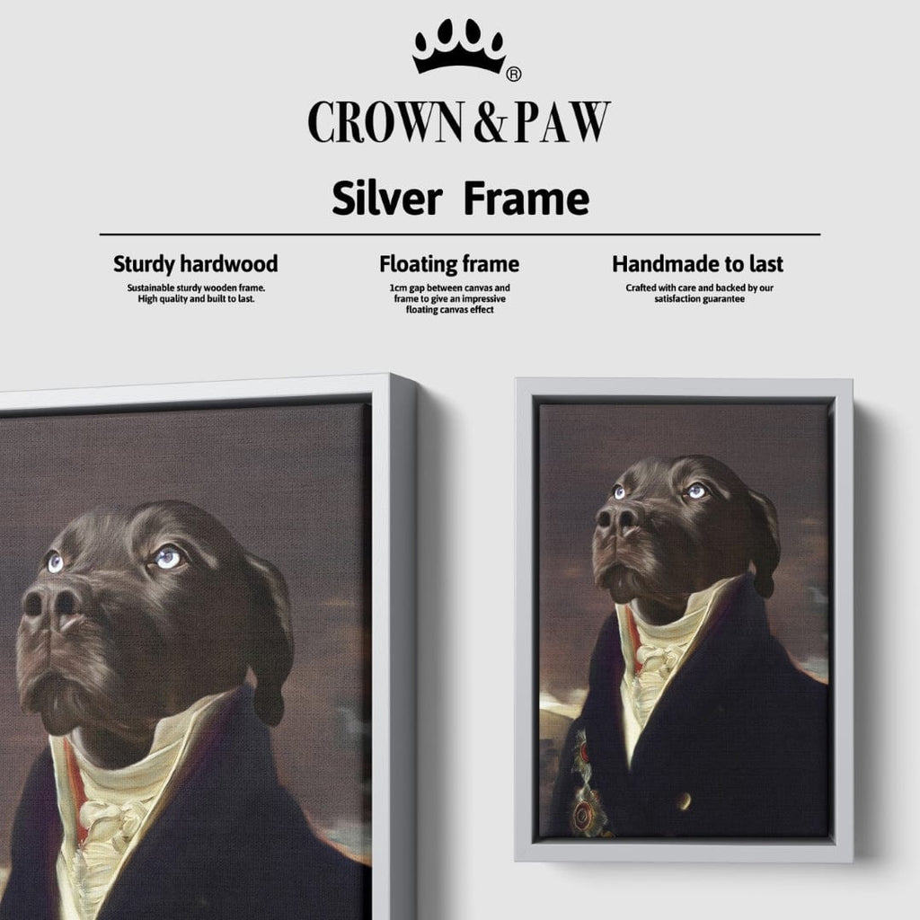 "Crown and Paw - Canvas The Count - Custom Pet Canvas 8"" x 10"" / Silver"
