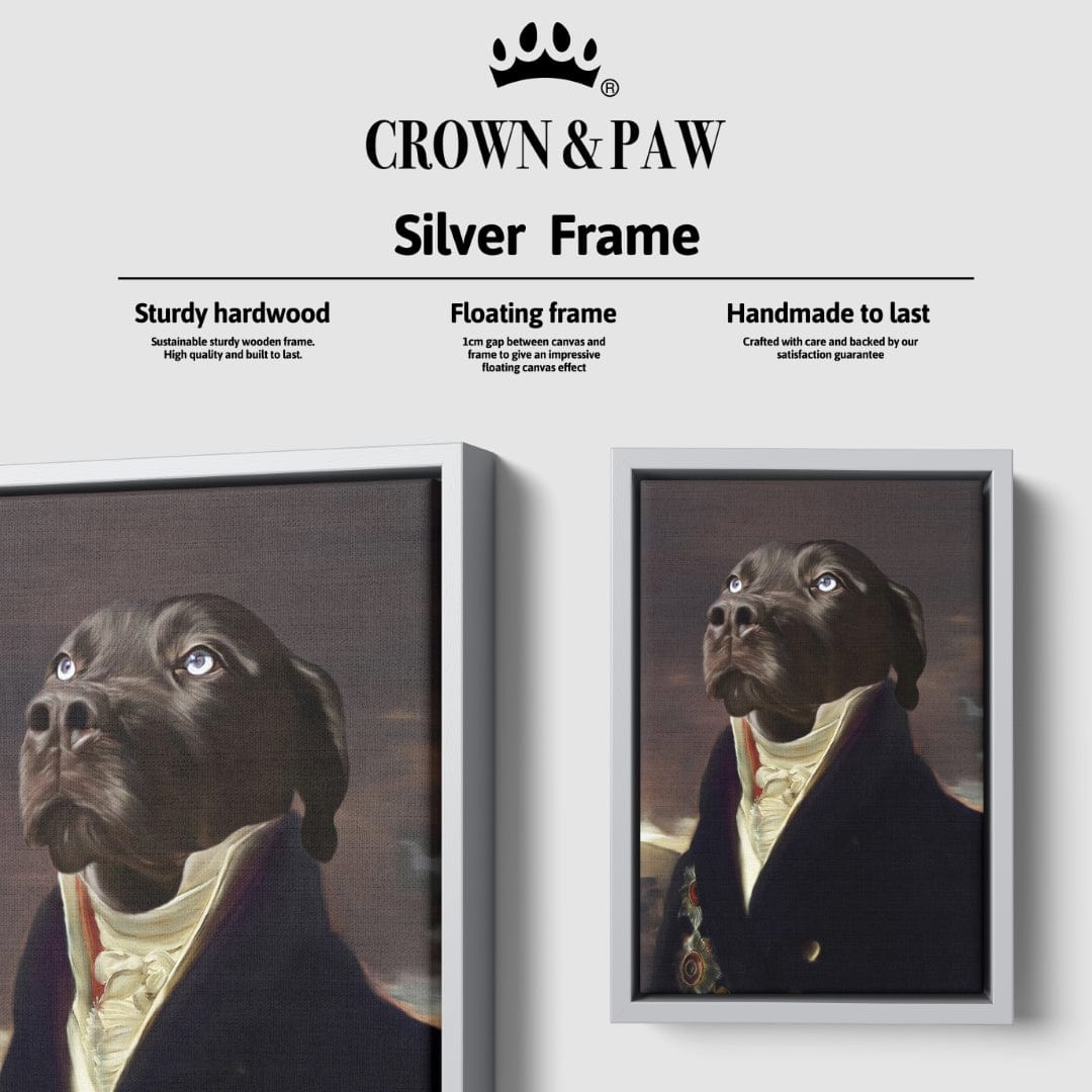 "Crown and Paw - Canvas The Count - Custom Pet Canvas 8"" x 10"" / Silver"