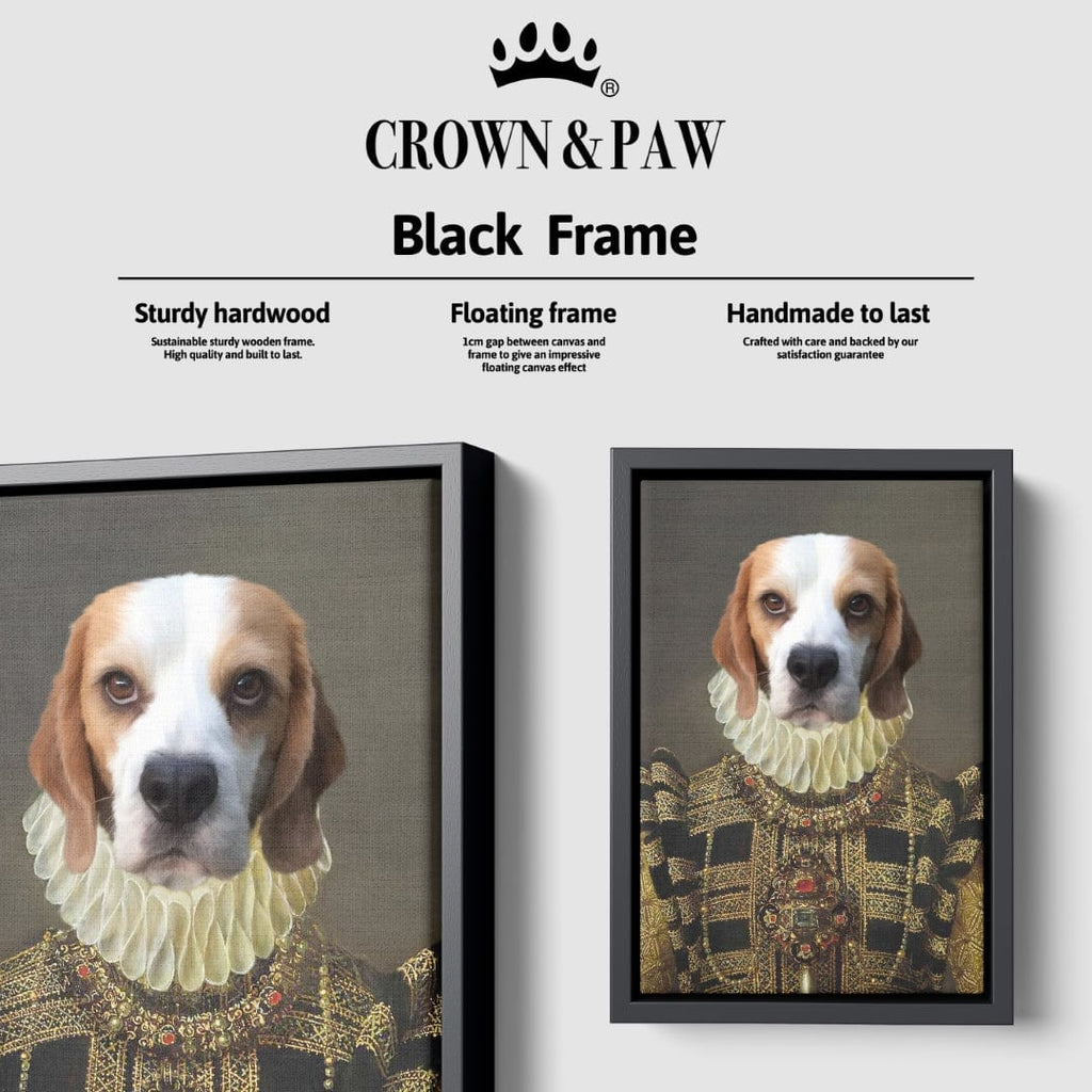 "Crown and Paw - Canvas The Dame - Custom Pet Canvas 8"" x 10"" / Black"