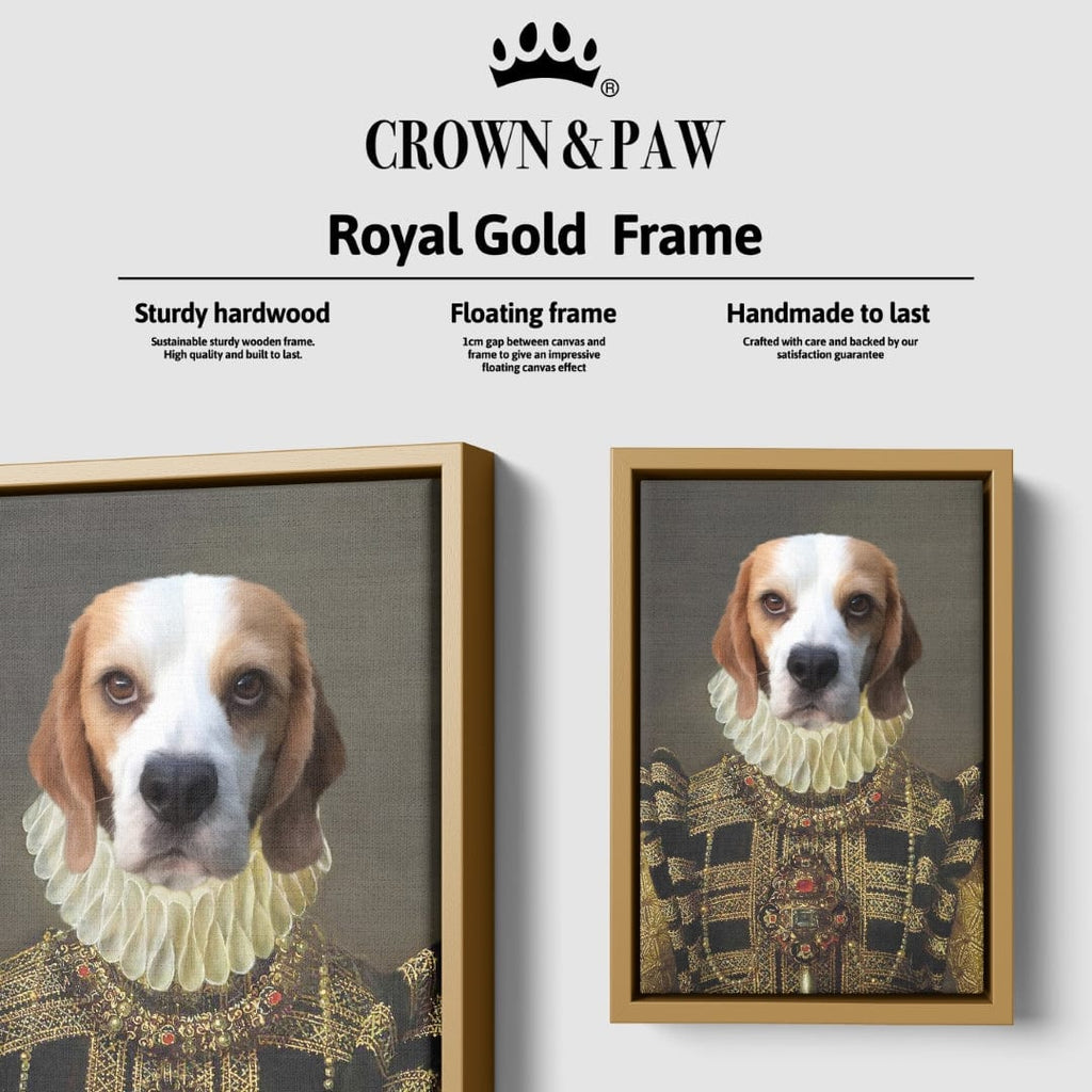 "Crown and Paw - Canvas The Dame - Custom Pet Canvas 8"" x 10"" / Gold"