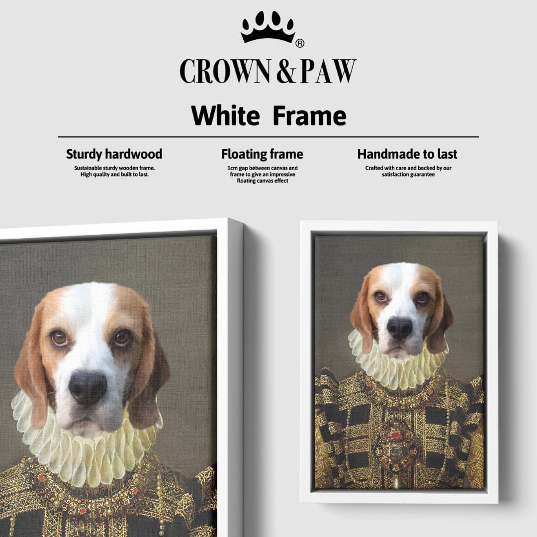 "Crown and Paw - Canvas The Dame - Custom Pet Canvas 8"" x 10"" / White"