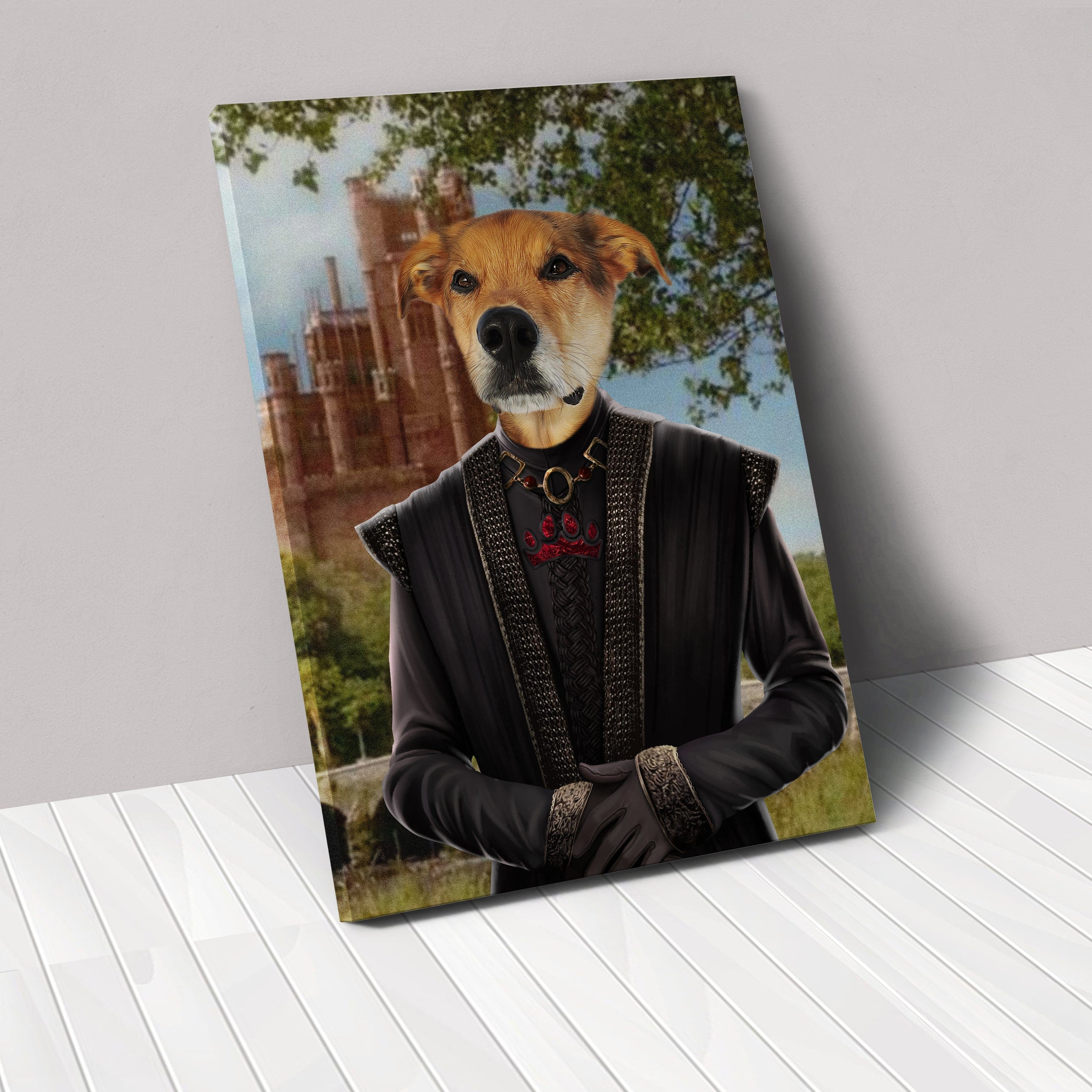 "Crown and Paw - Canvas The Dragon King - Custom Pet Canvas 8"" x 10"" / Castle 1"