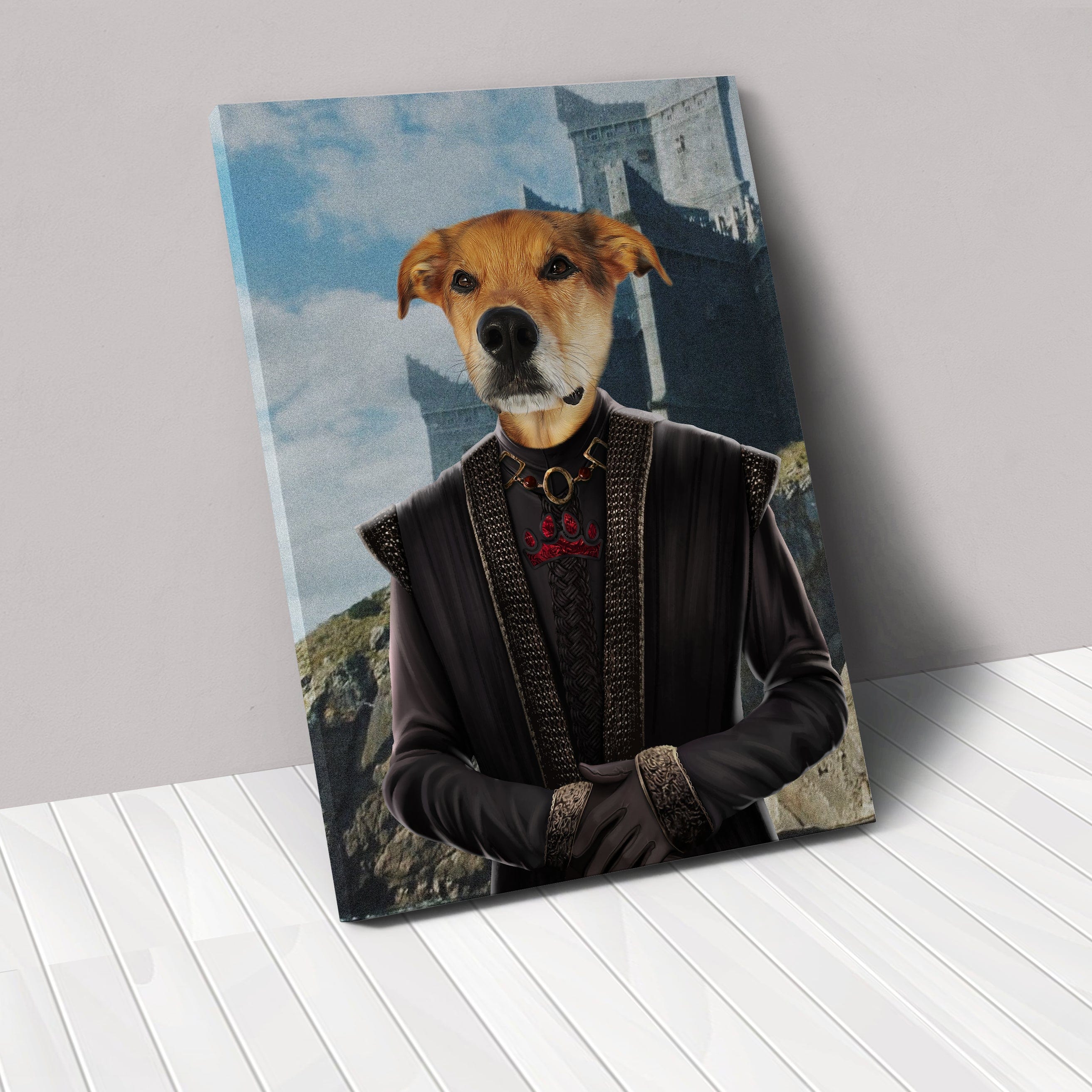 "Crown and Paw - Canvas The Dragon King - Custom Pet Canvas 8"" x 10"" / Castle 2"