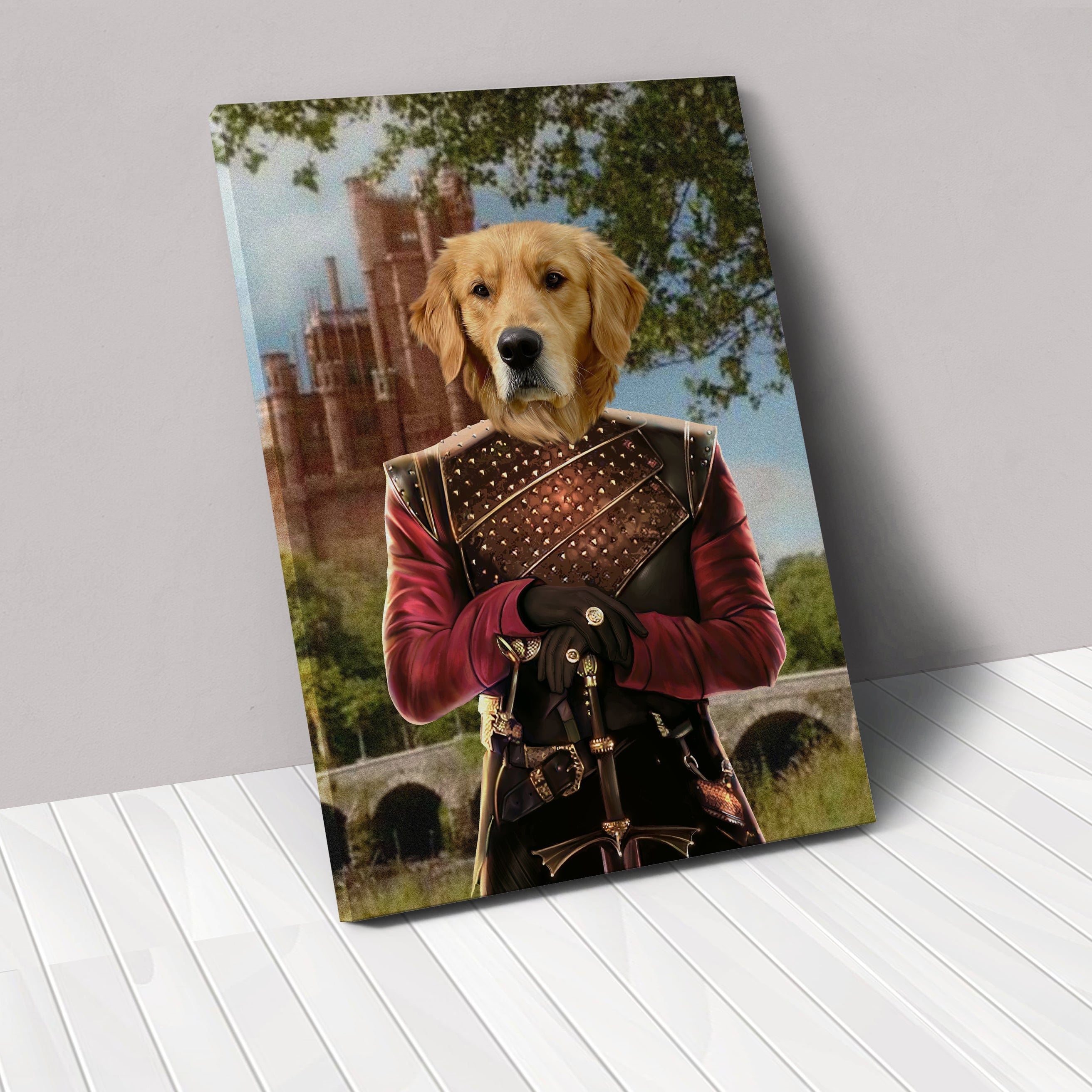 "Crown and Paw - Canvas The Dragon Prince - Custom Pet Canvas 8"" x 10"" / Castle 1"