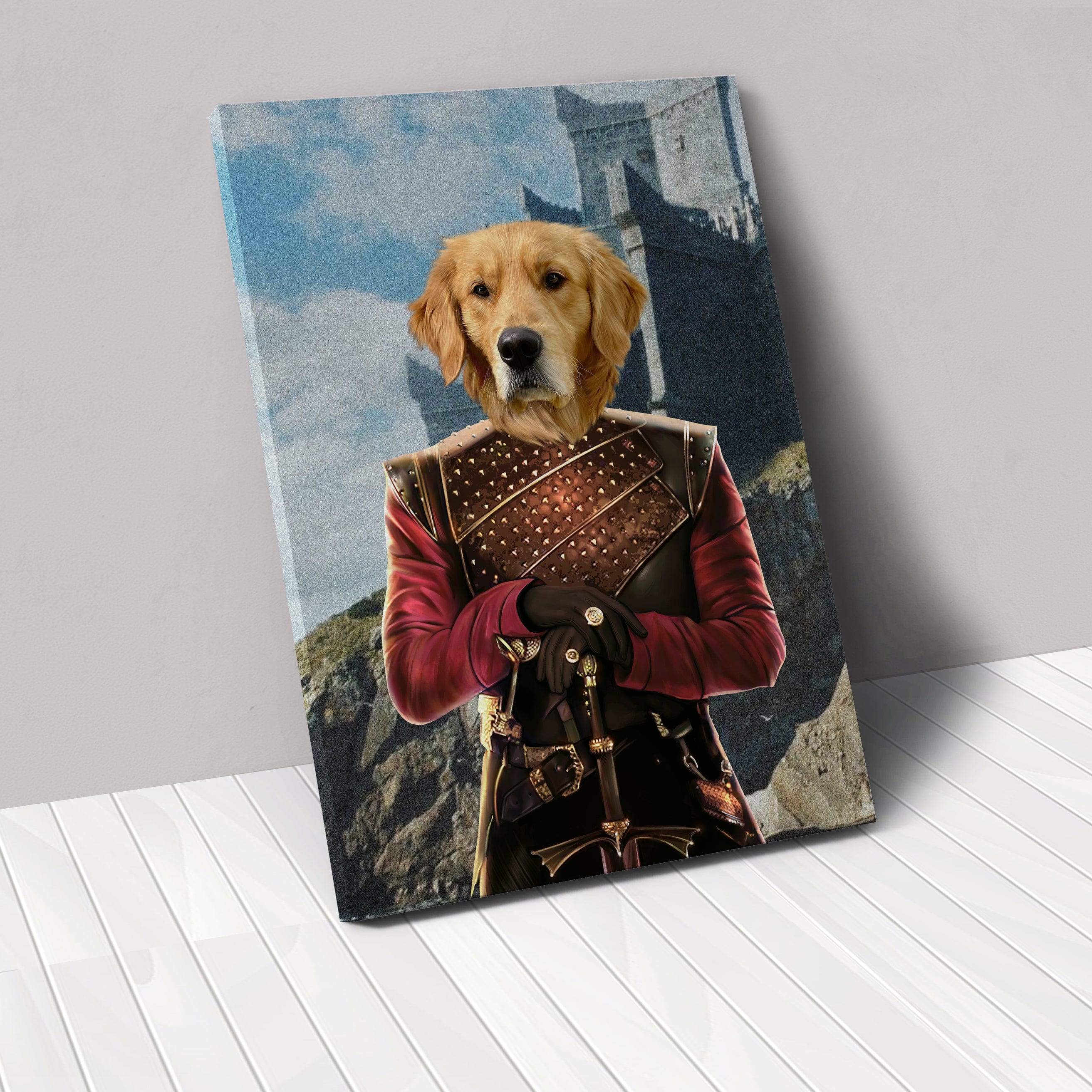 "Crown and Paw - Canvas The Dragon Prince - Custom Pet Canvas 8"" x 10"" / Castle 2"