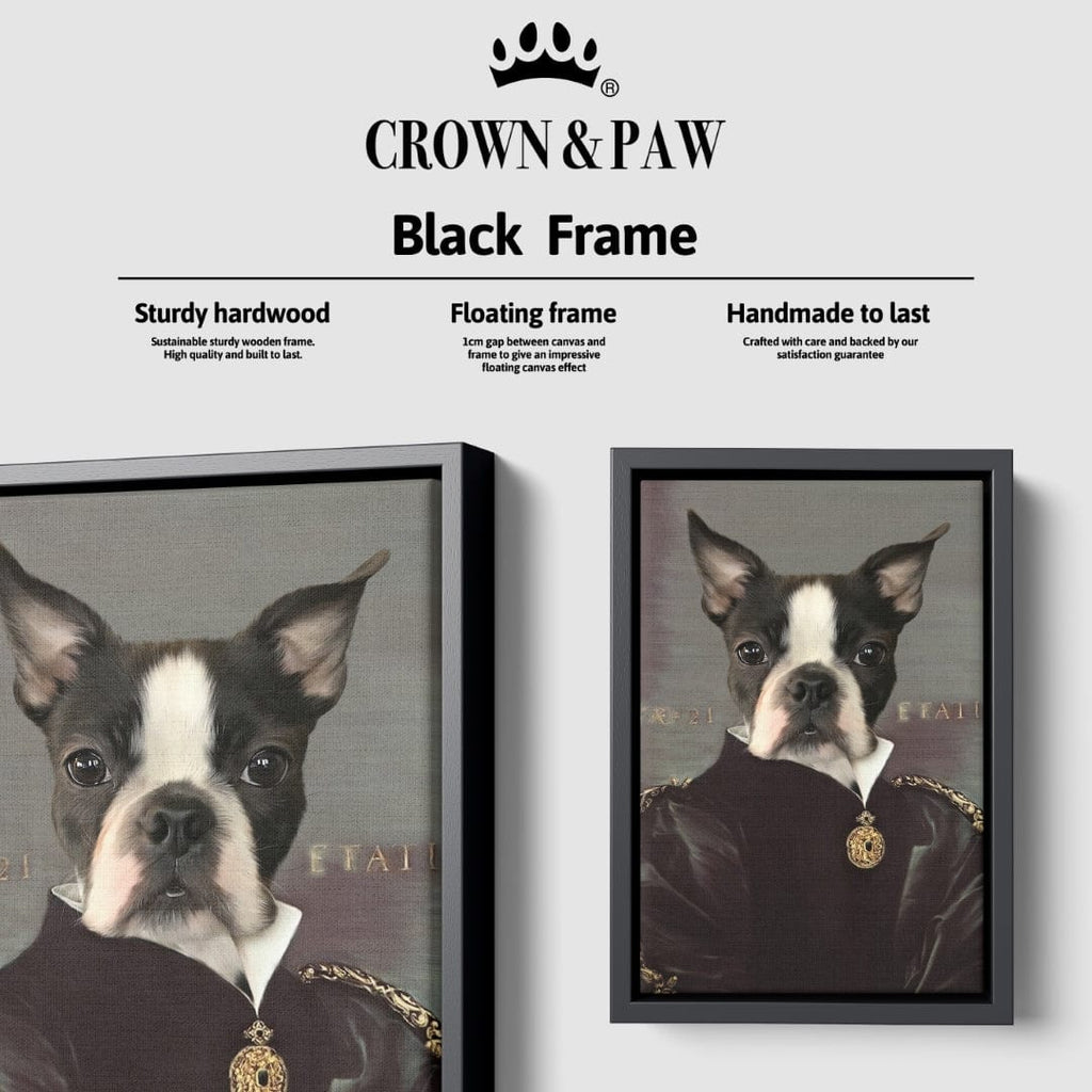 "Crown and Paw - Canvas The Duchess - Custom Pet Canvas 8"" x 10"" / Black"