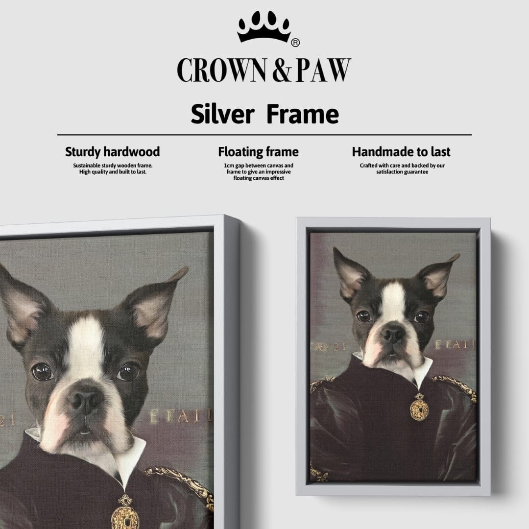 "Crown and Paw - Canvas The Duchess - Custom Pet Canvas 8"" x 10"" / Silver"