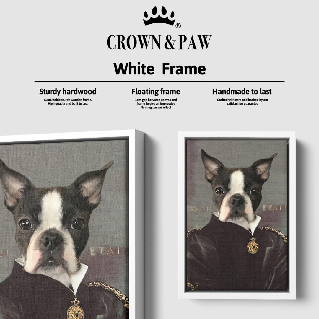 "Crown and Paw - Canvas The Duchess - Custom Pet Canvas 8"" x 10"" / White"