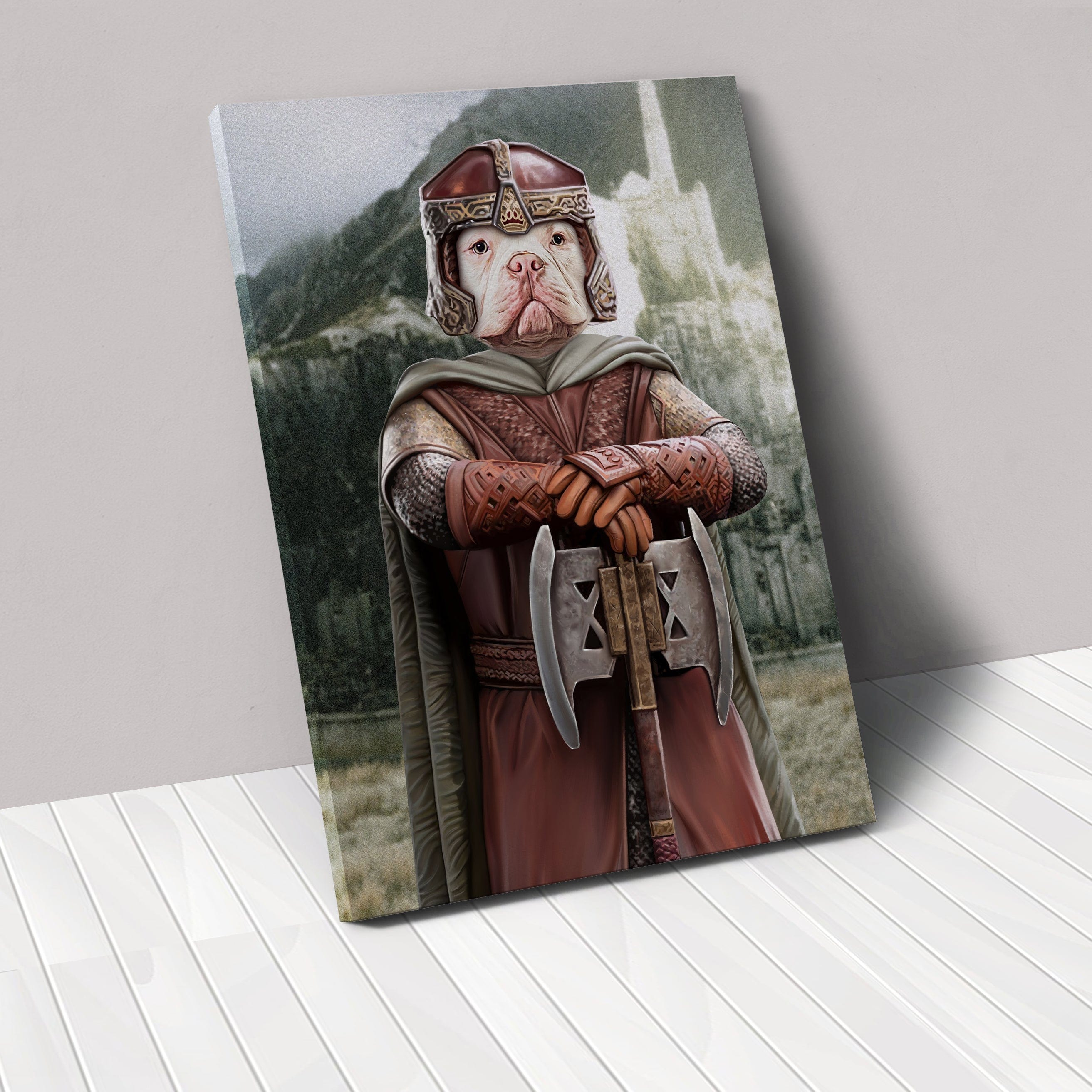 "Crown and Paw - Canvas The Dwarf - Custom Pet Canvas 8"" x 10"" / Background 1"