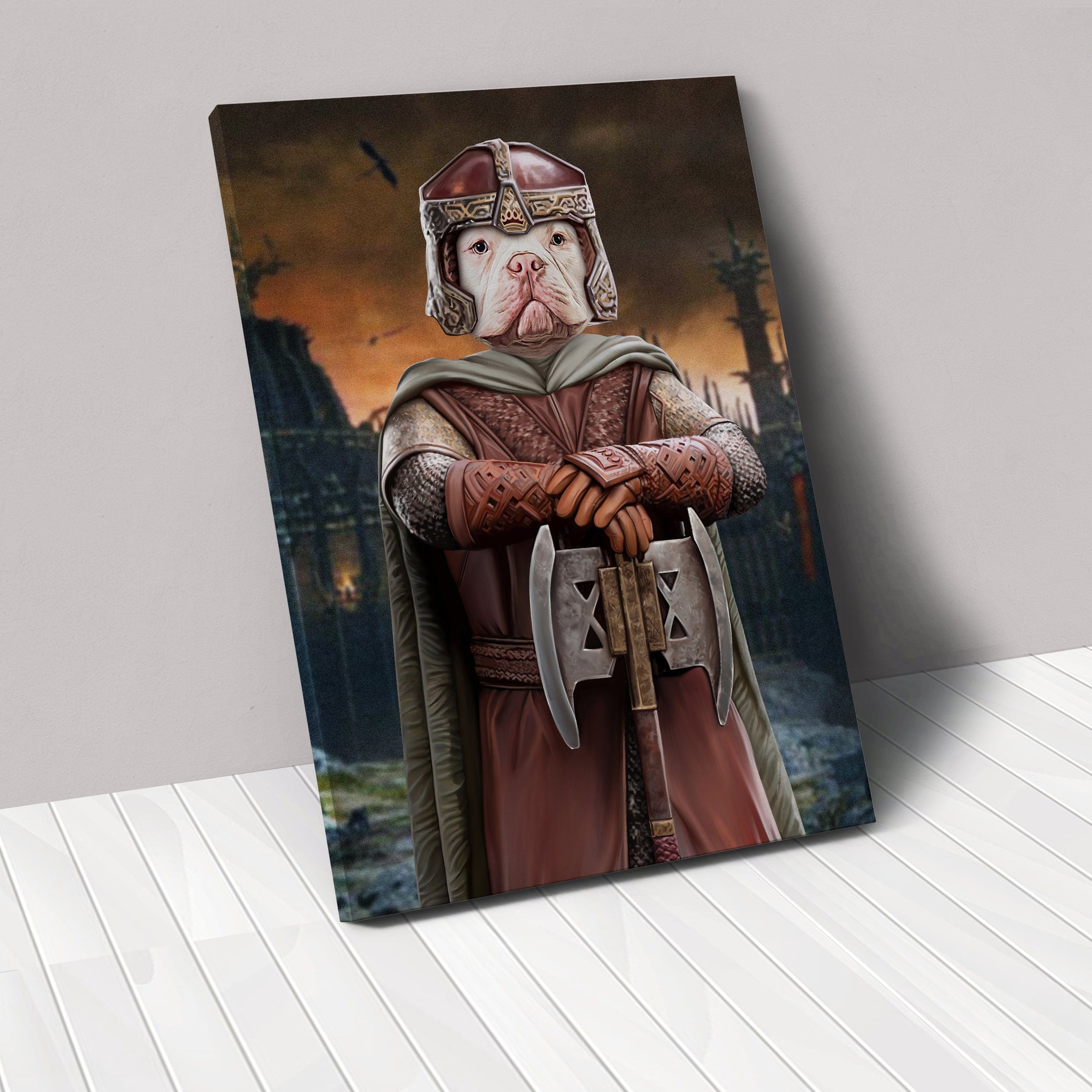 "Crown and Paw - Canvas The Dwarf - Custom Pet Canvas 12"" x 18"" / Background 4"