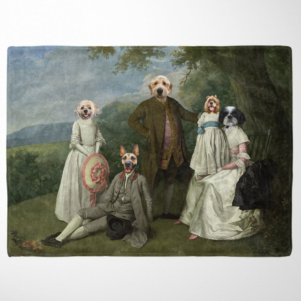 "Crown and Paw - Blanket The Family Picnic (Five Pets) - Custom Pet Blanket 30"" x 40"" / Family F"