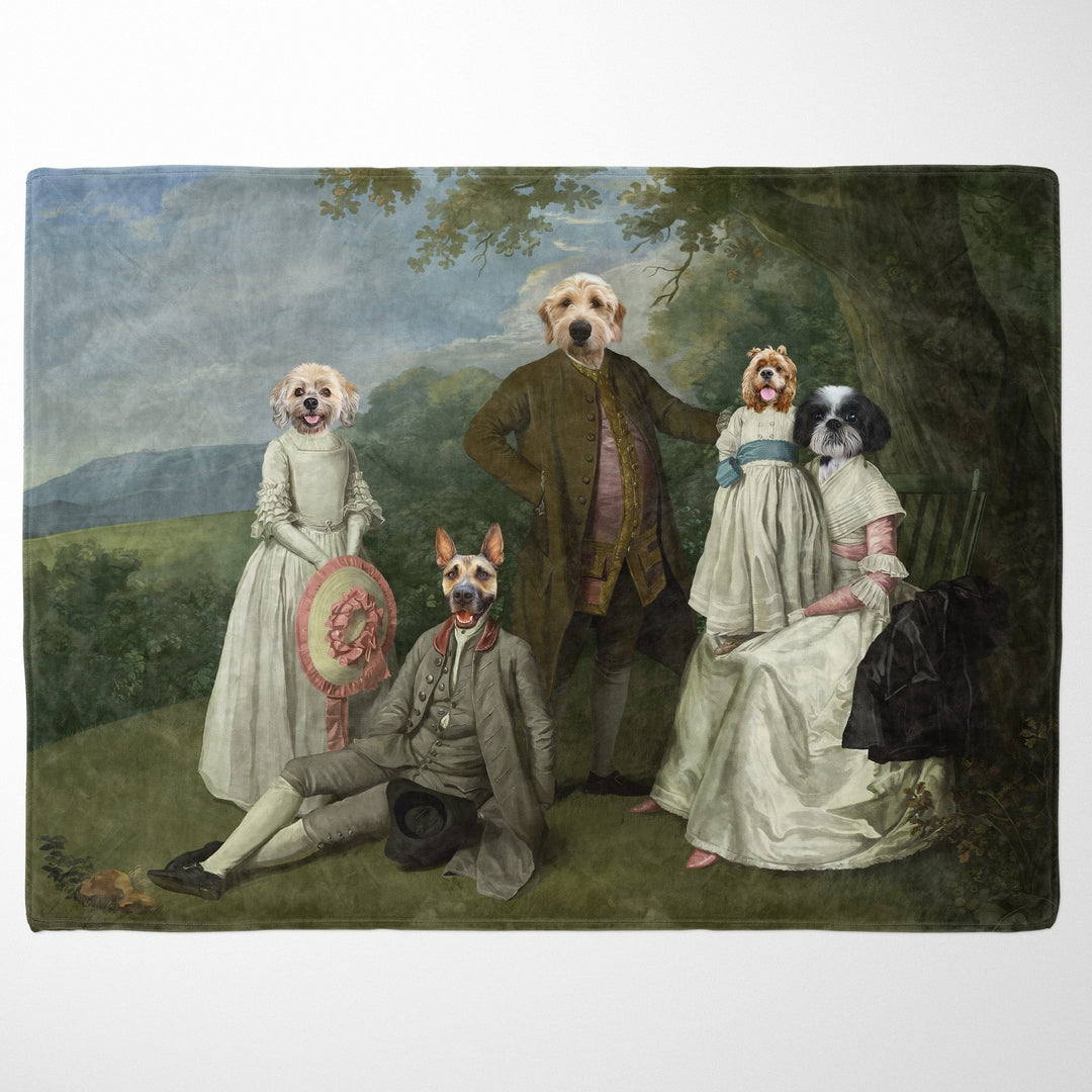 "Crown and Paw - Blanket The Family Picnic (Five Pets) - Custom Pet Blanket 30"" x 40"" / Family F"