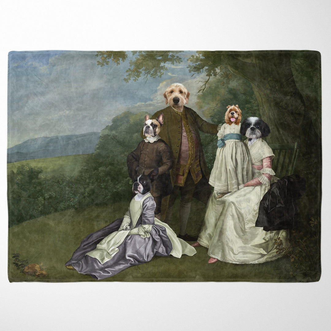 "Crown and Paw - Blanket The Family Picnic (Five Pets) - Custom Pet Blanket 30"" x 40"" / Family J"