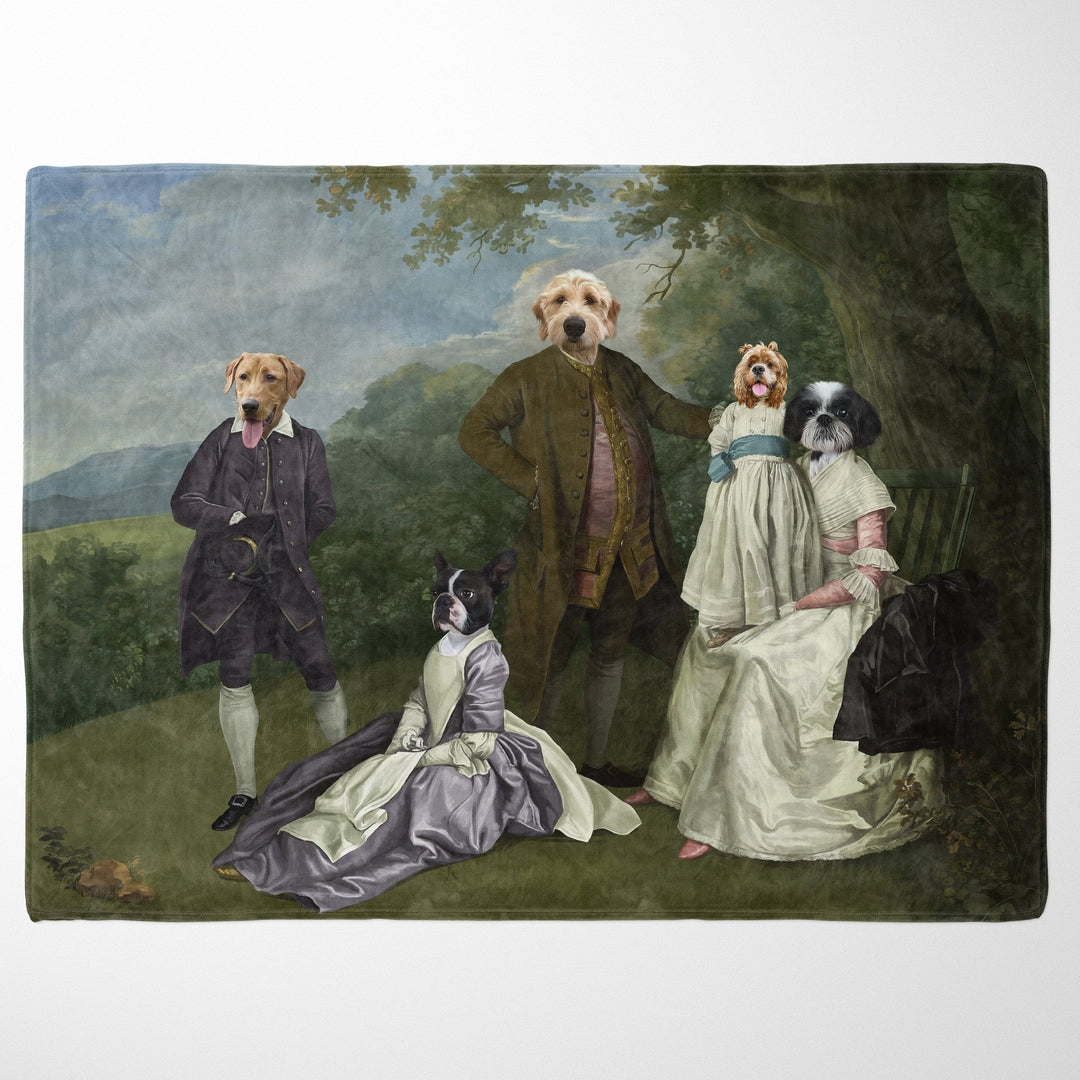 "Crown and Paw - Blanket The Family Picnic (Five Pets) - Custom Pet Blanket 30"" x 40"" / Family K"