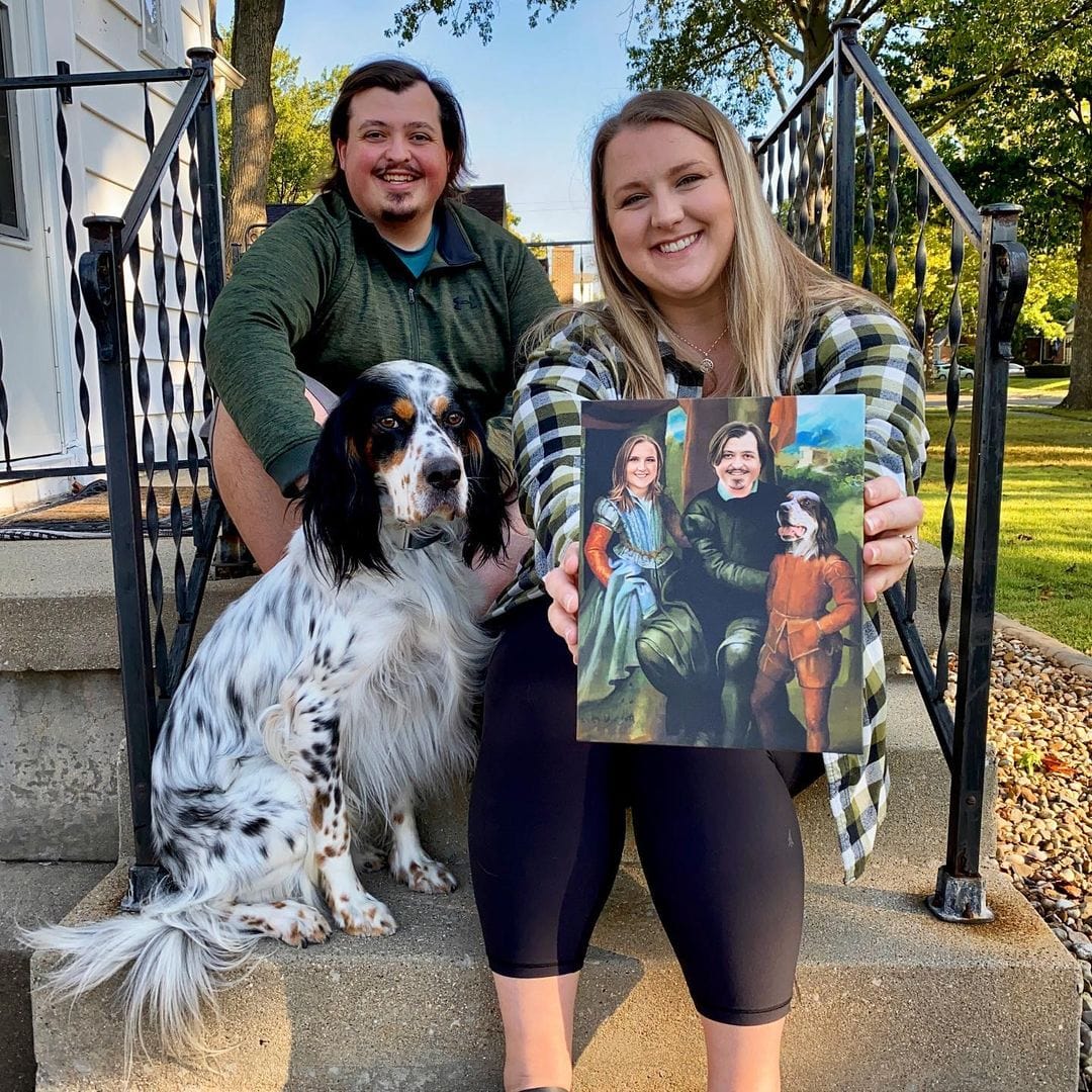 The Family of Three - Custom Pet Canvas