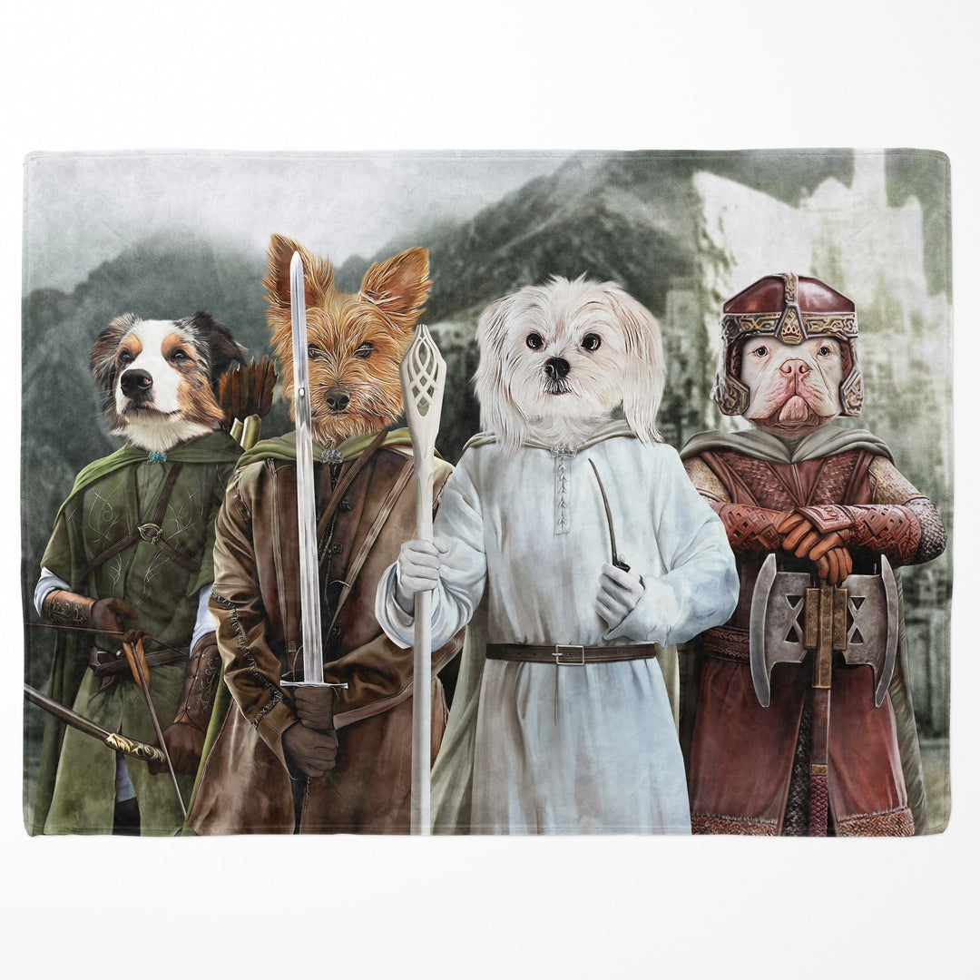 "Crown and Paw - Blanket The Four Pawtectors - Custom Pet Blanket 30"" x 40"" / Background 1"