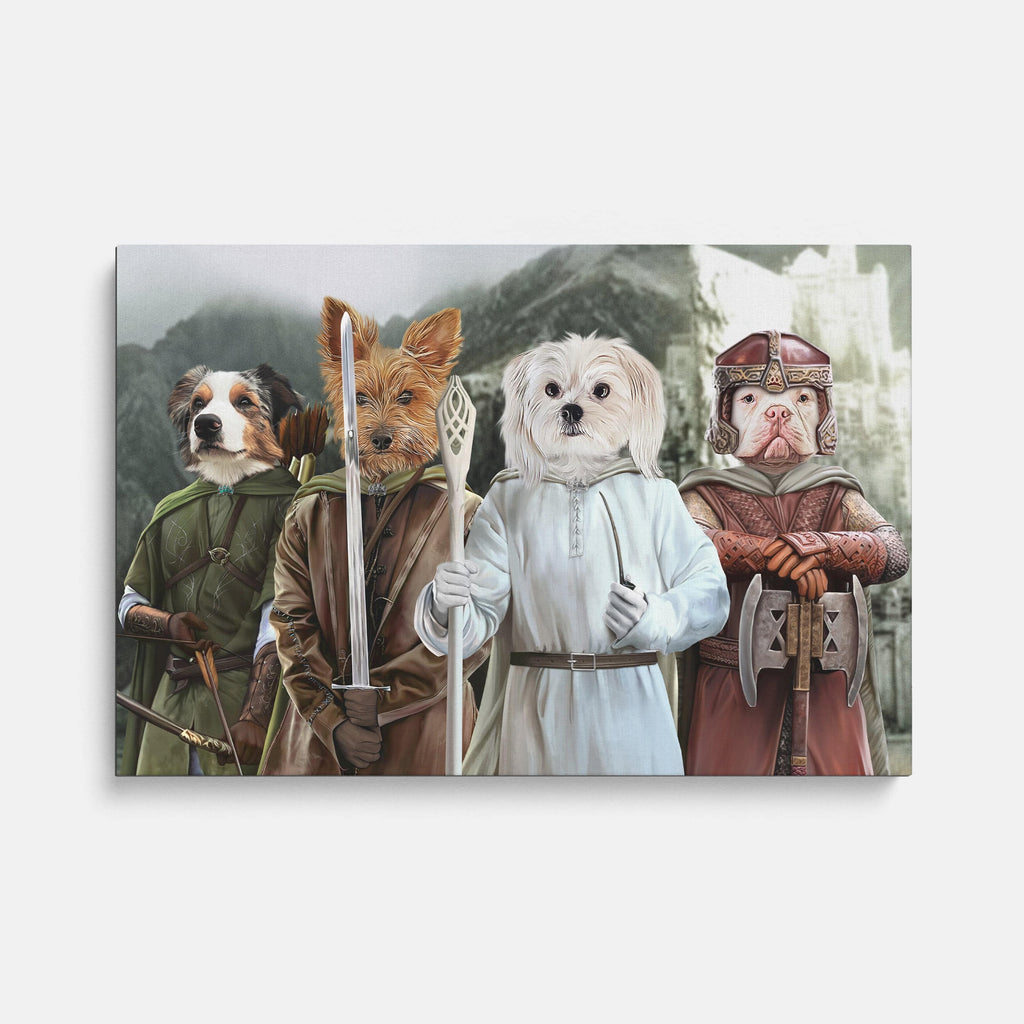 "Crown and Paw - Canvas The Four Pawtectors - Custom Pet Canvas 8"" x 10"" / Background 1"