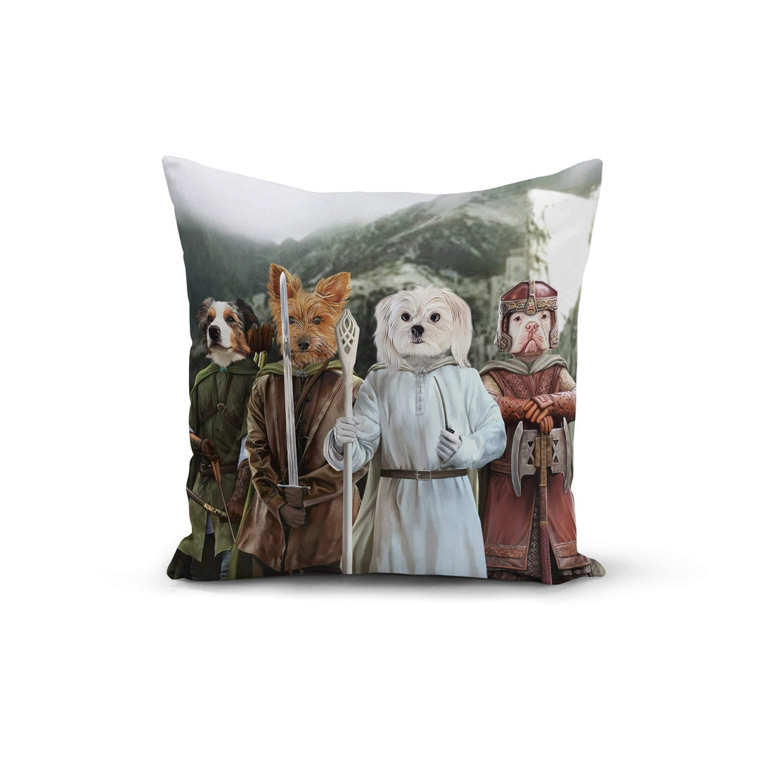 "Crown and Paw - Throw Pillow The Four Pawtectors - Custom Throw Pillow 14"" x 14"" / Background 1"