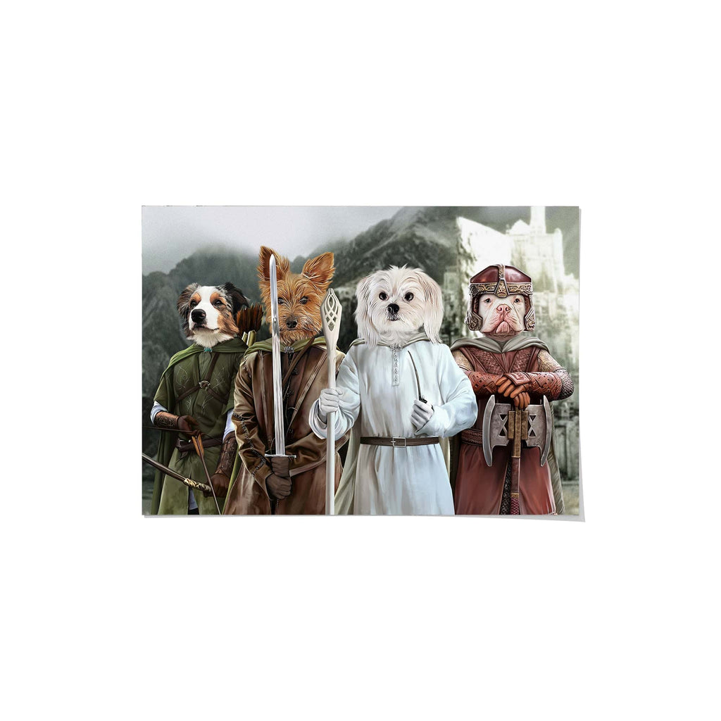 "Crown and Paw - Poster The Four Pawtectors - Custom Pet Poster 8.3"" x 11.7"" / Background 1"