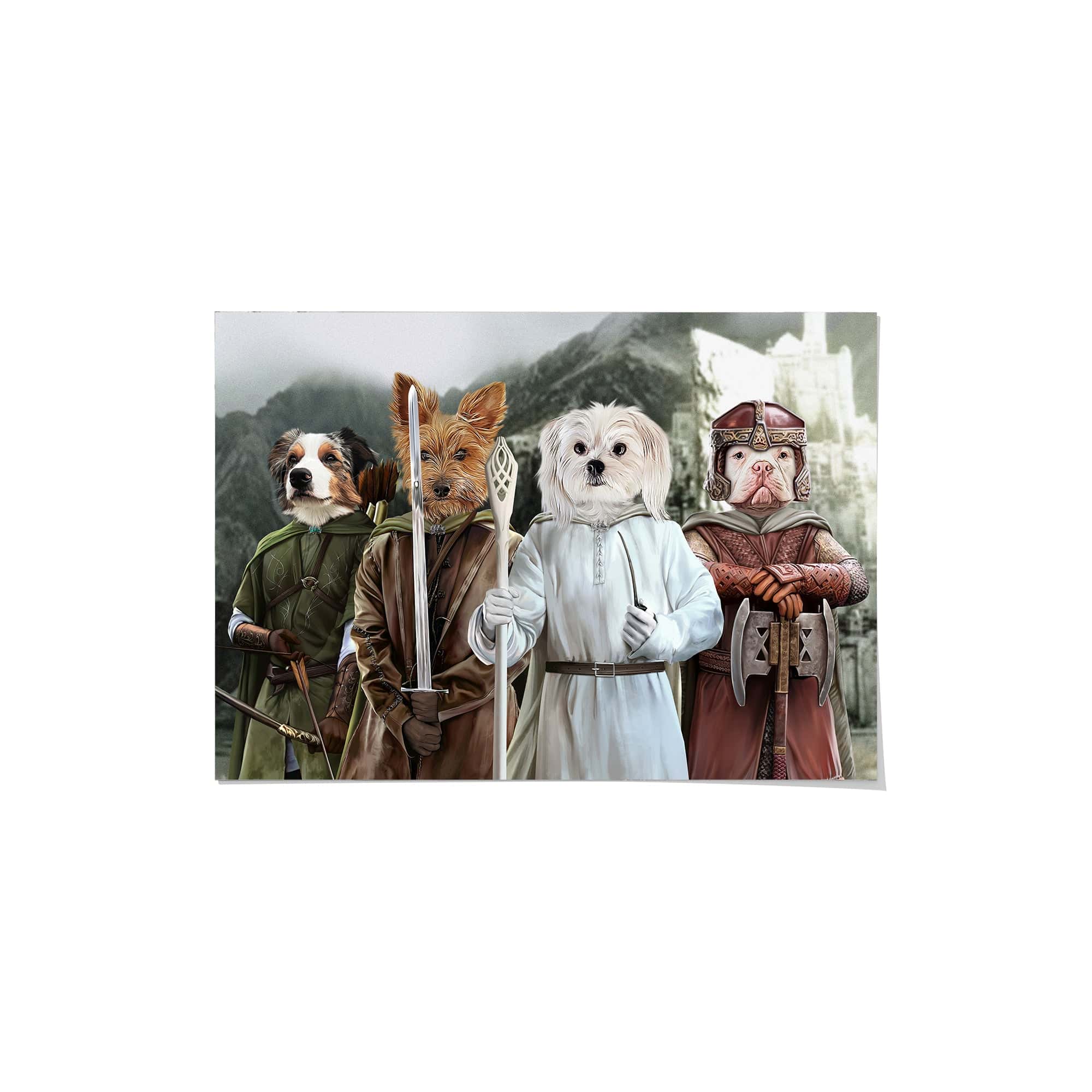 "Crown and Paw - Poster The Four Pawtectors - Custom Pet Poster 8.3"" x 11.7"" / Background 1"