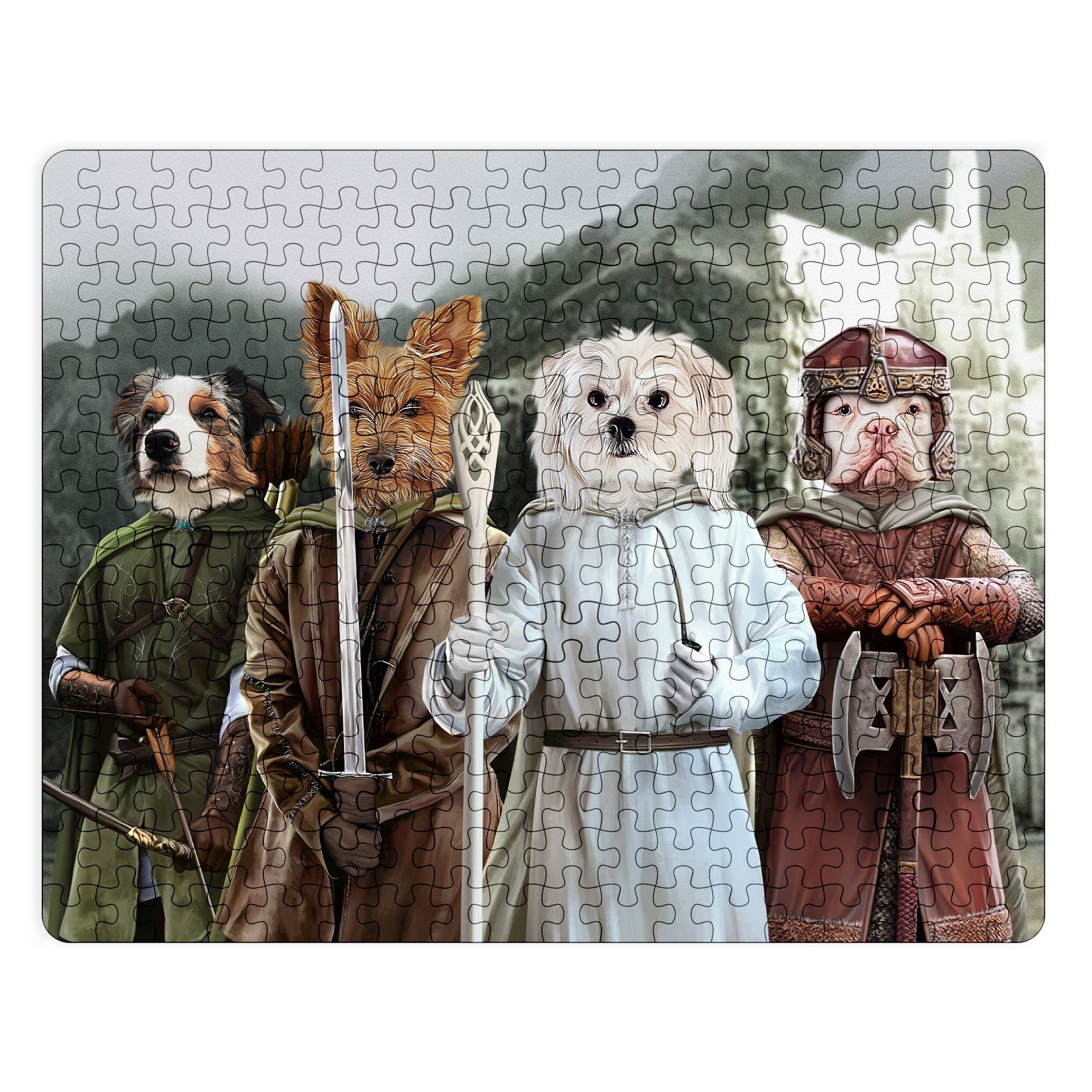 "Crown and Paw - Puzzle The Four Pawtectors - Custom Puzzle 11"" x 14"" / Background 1"
