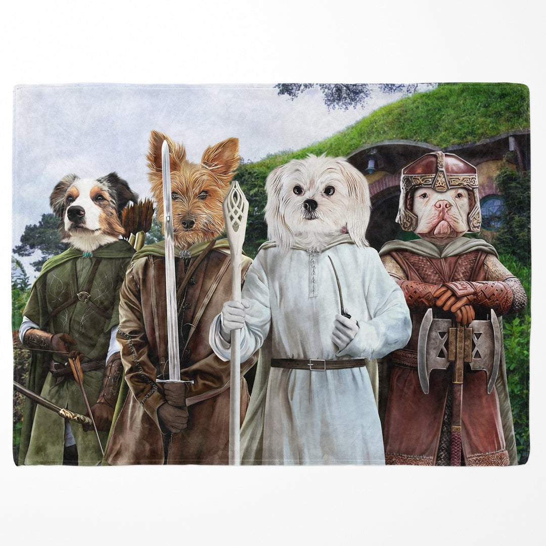 "Crown and Paw - Blanket The Four Pawtectors - Custom Pet Blanket 30"" x 40"" / Background 2"
