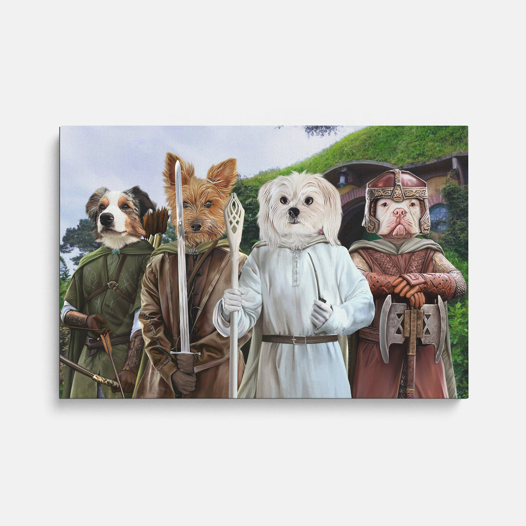 "Crown and Paw - Canvas The Four Pawtectors - Custom Pet Canvas 8"" x 10"" / Background 2"