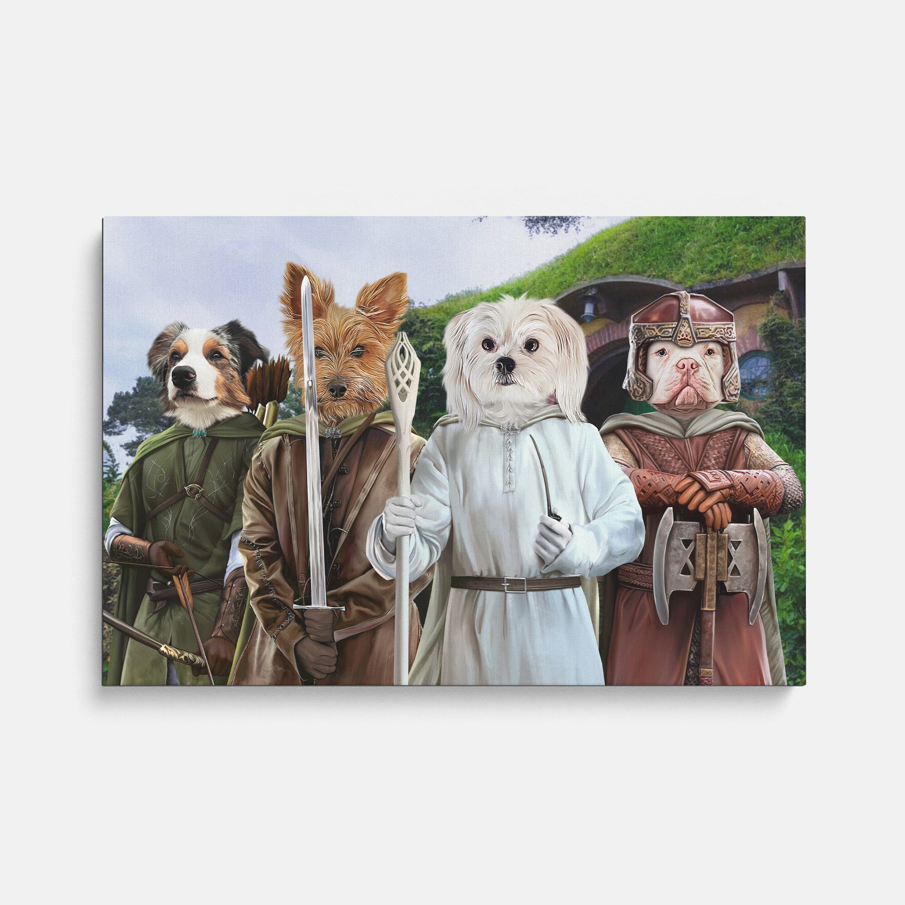 "Crown and Paw - Canvas The Four Pawtectors - Custom Pet Canvas 8"" x 10"" / Background 2"